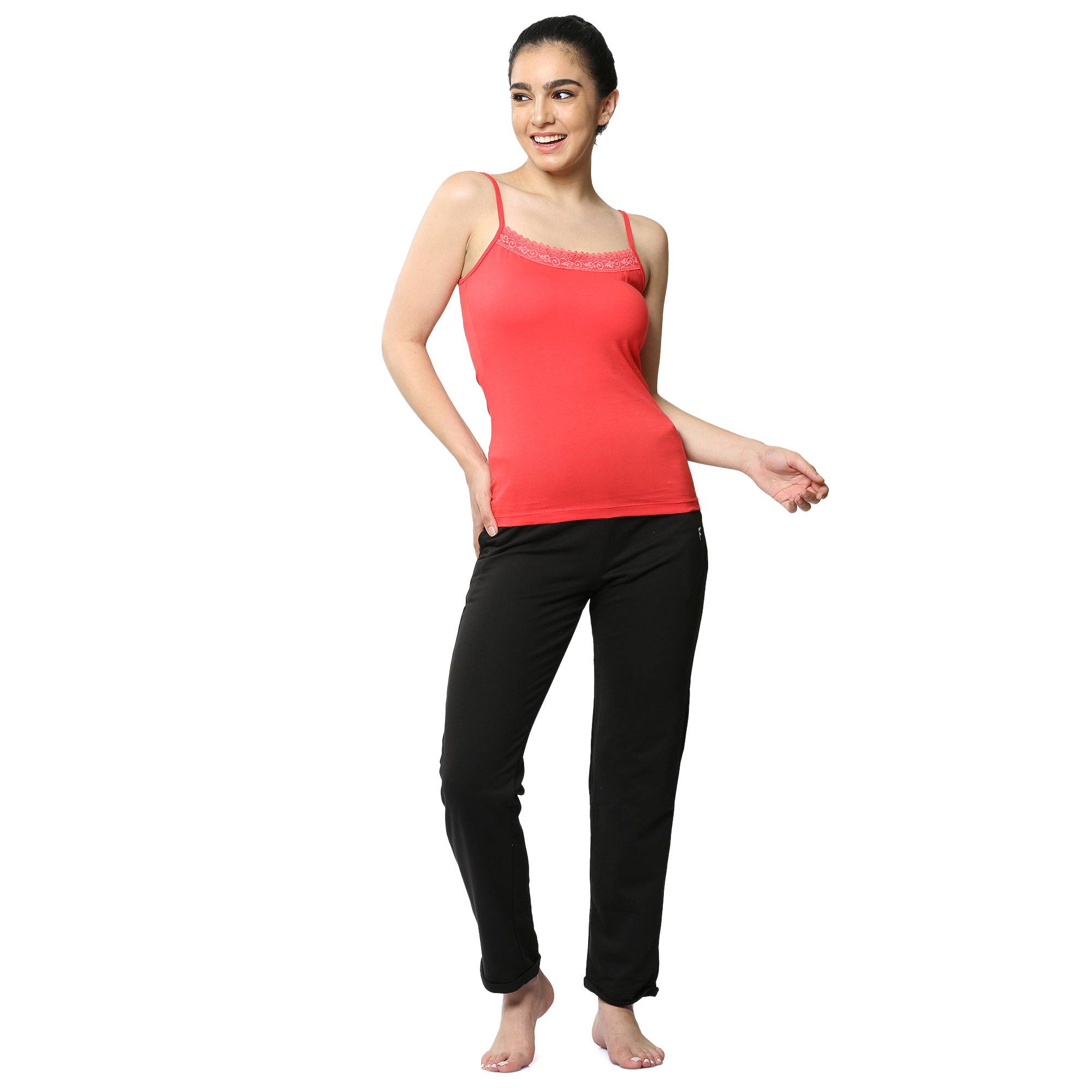 Contour Fit Round Neck Short Length Lace Camisole