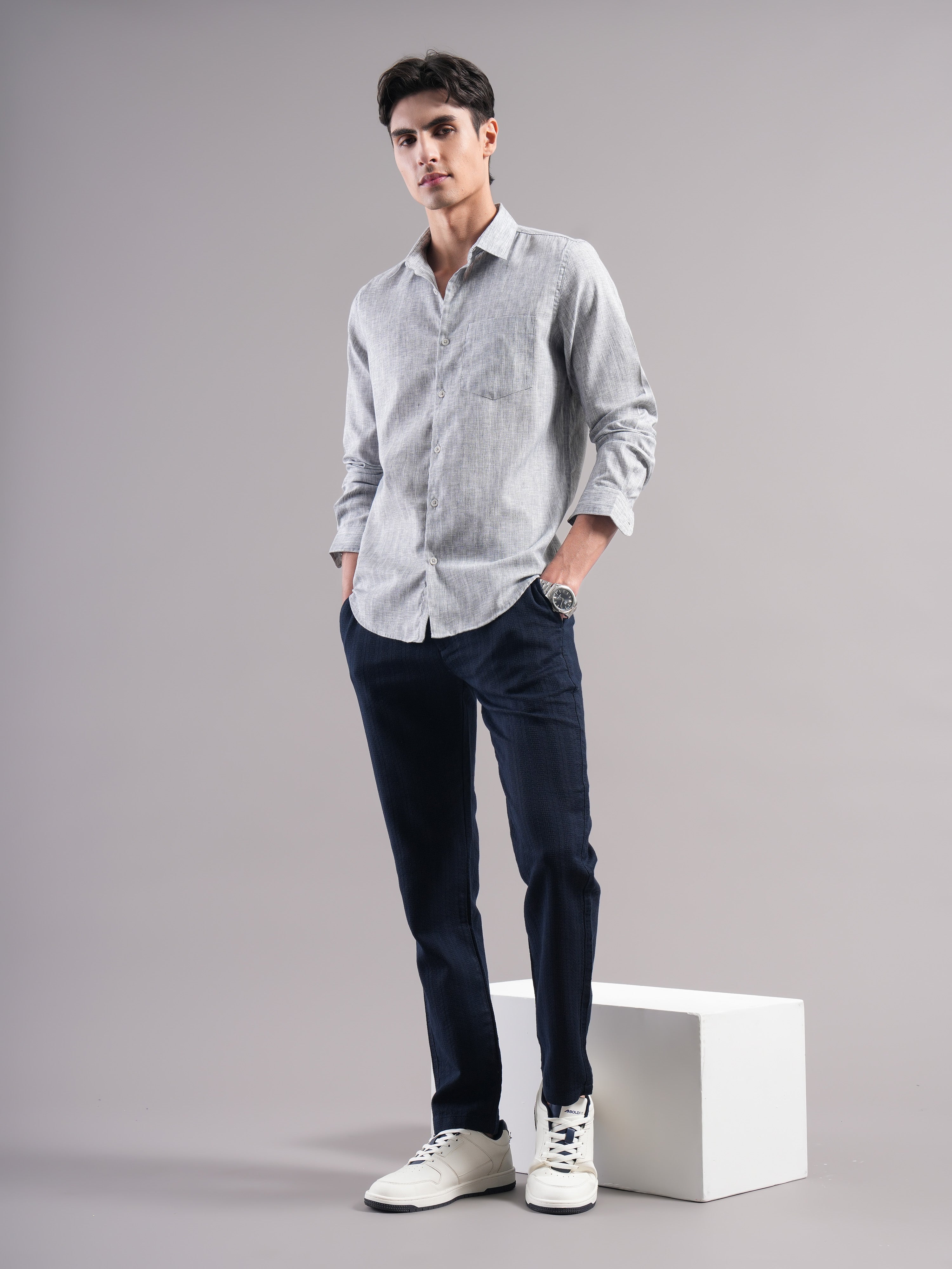Men Polycotton Striped Shirts