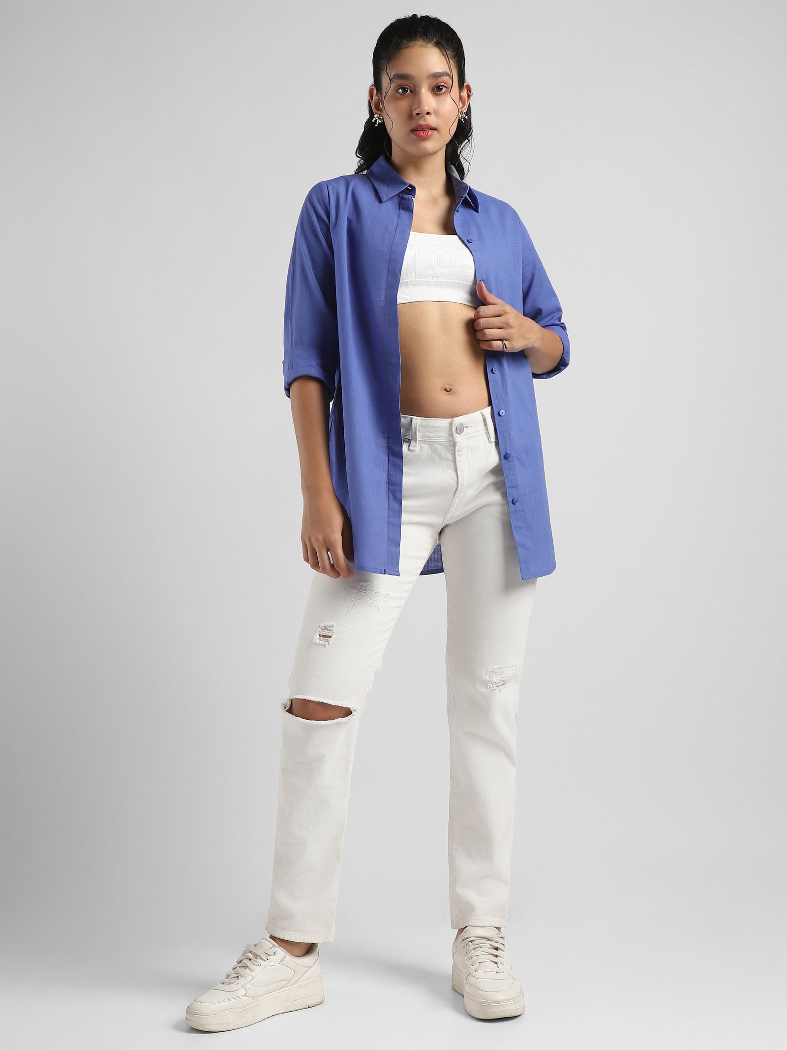 Women Blue Regular Fit Shirt