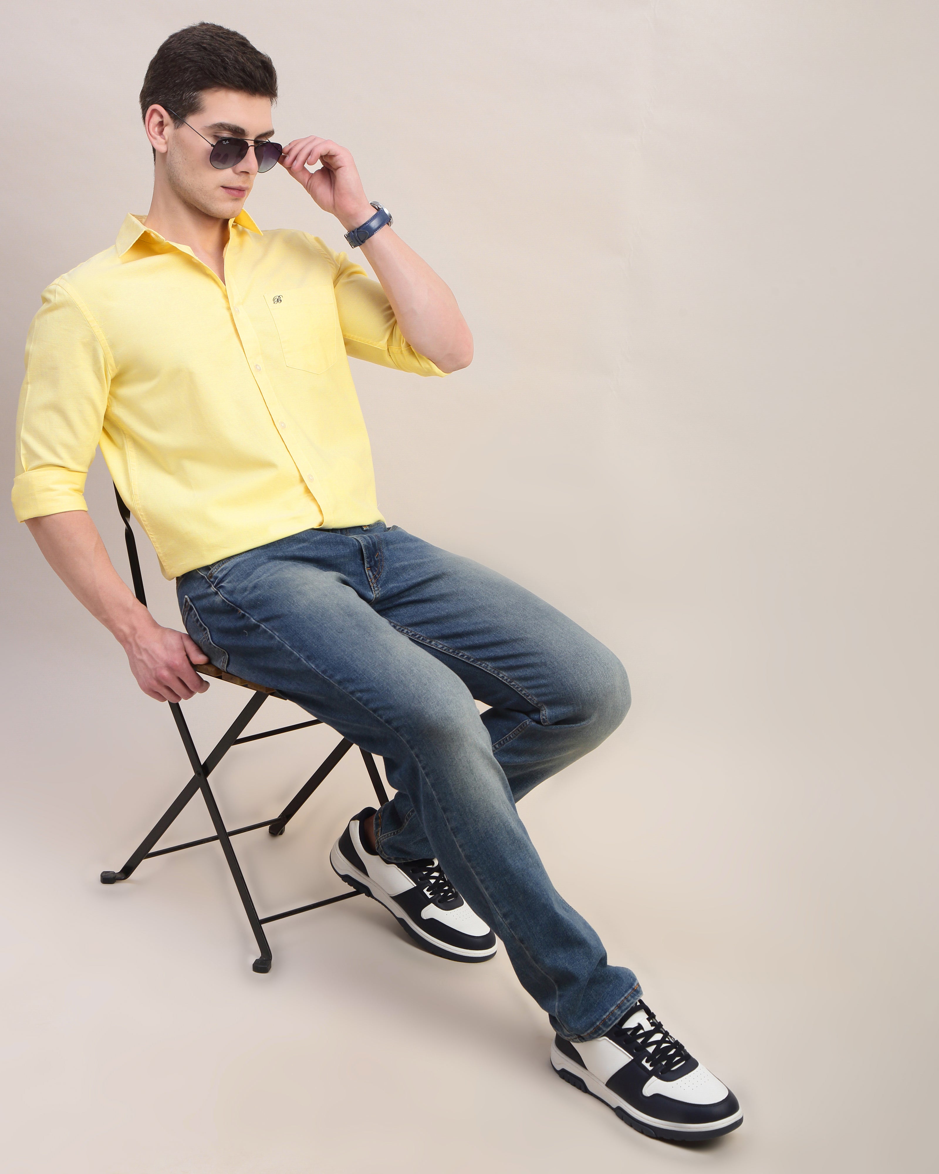 Men Yellow Oxford Shirt