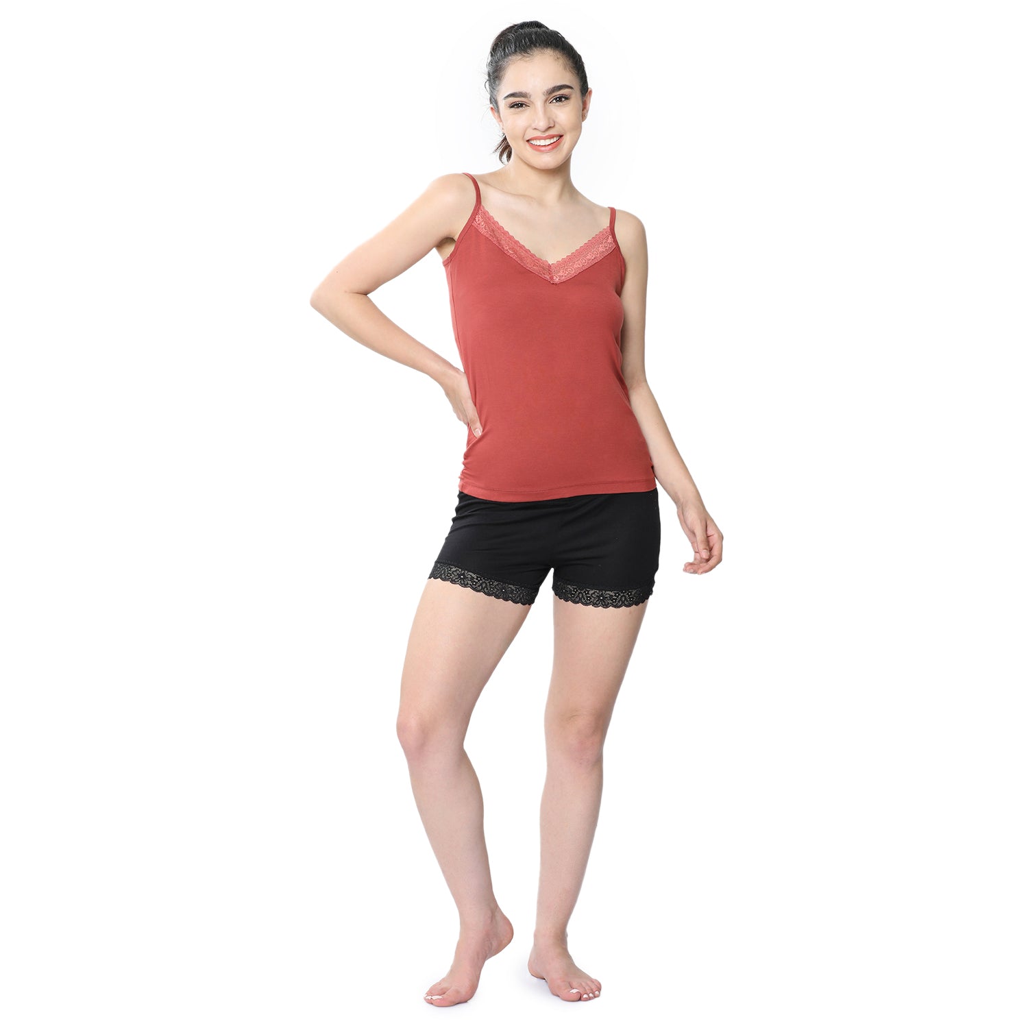 Regular Fit V-Neck Short Length Lace Camisole