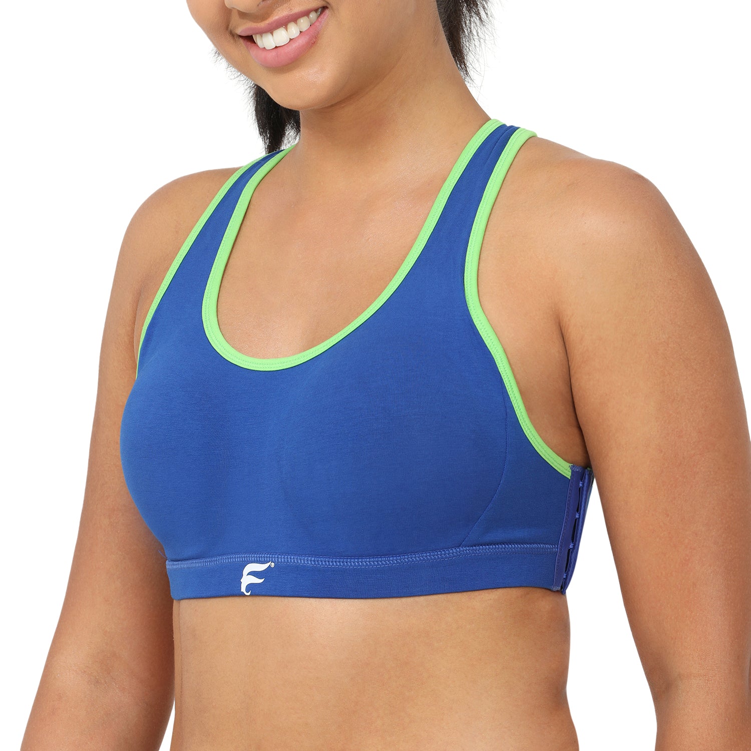 Racer Back Wirefree Removable Pad Side Closure Slip-on Sports Bra