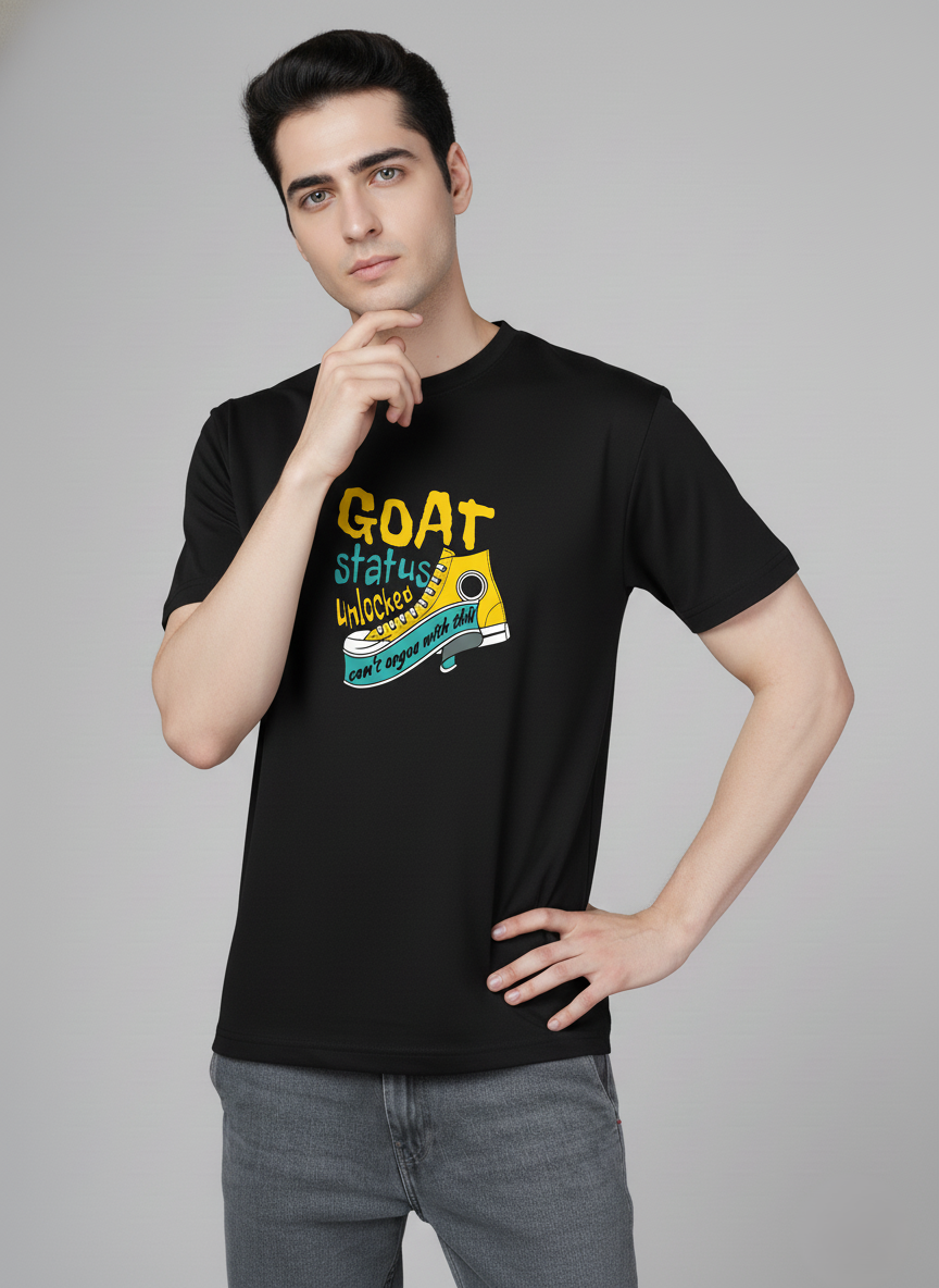 Men Cotton Black Printed Tshirt