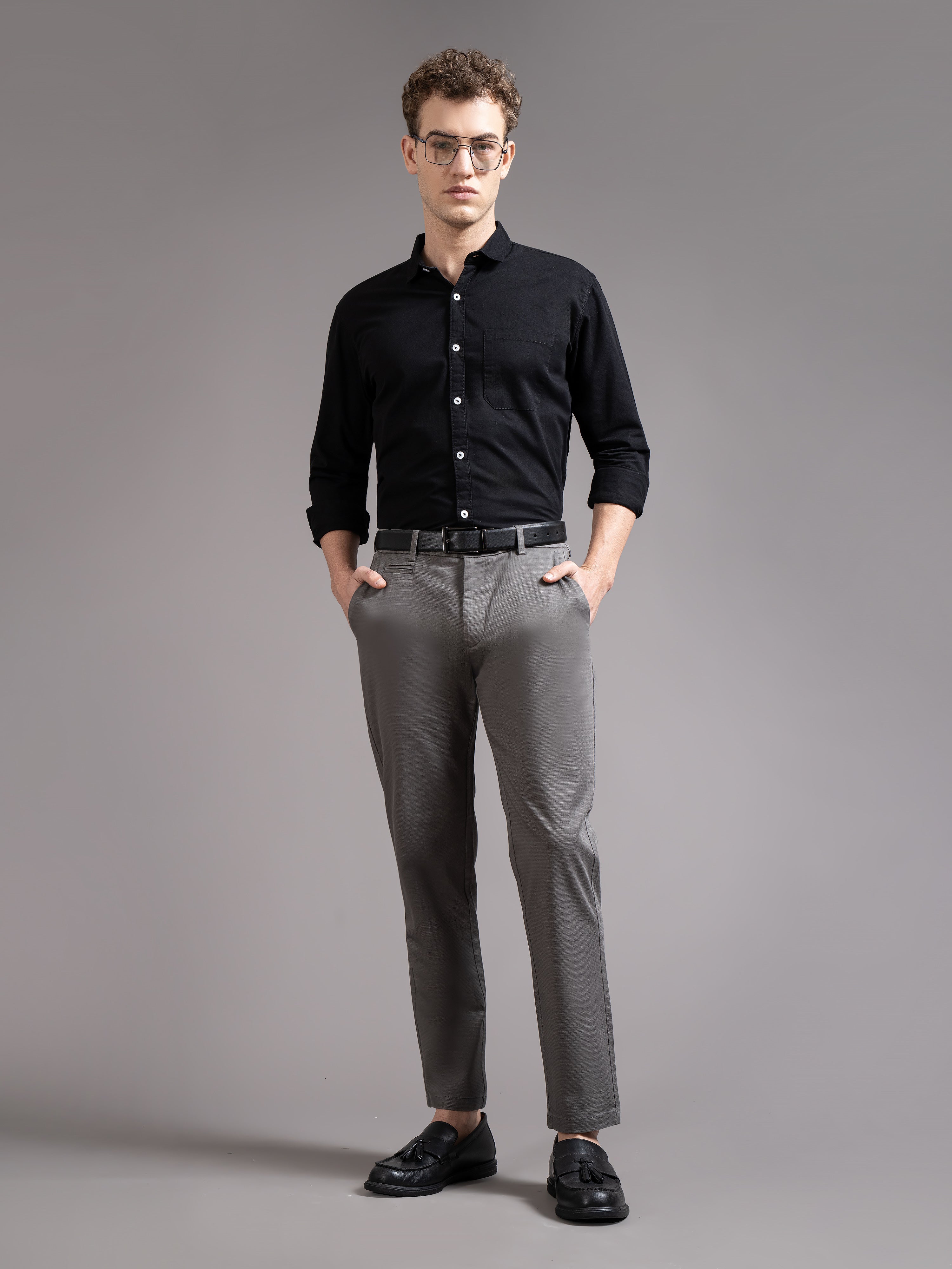 Men Grey Smart Slim Fit Chinos