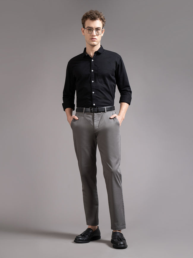 Men Grey Smart Slim Fit Chinos