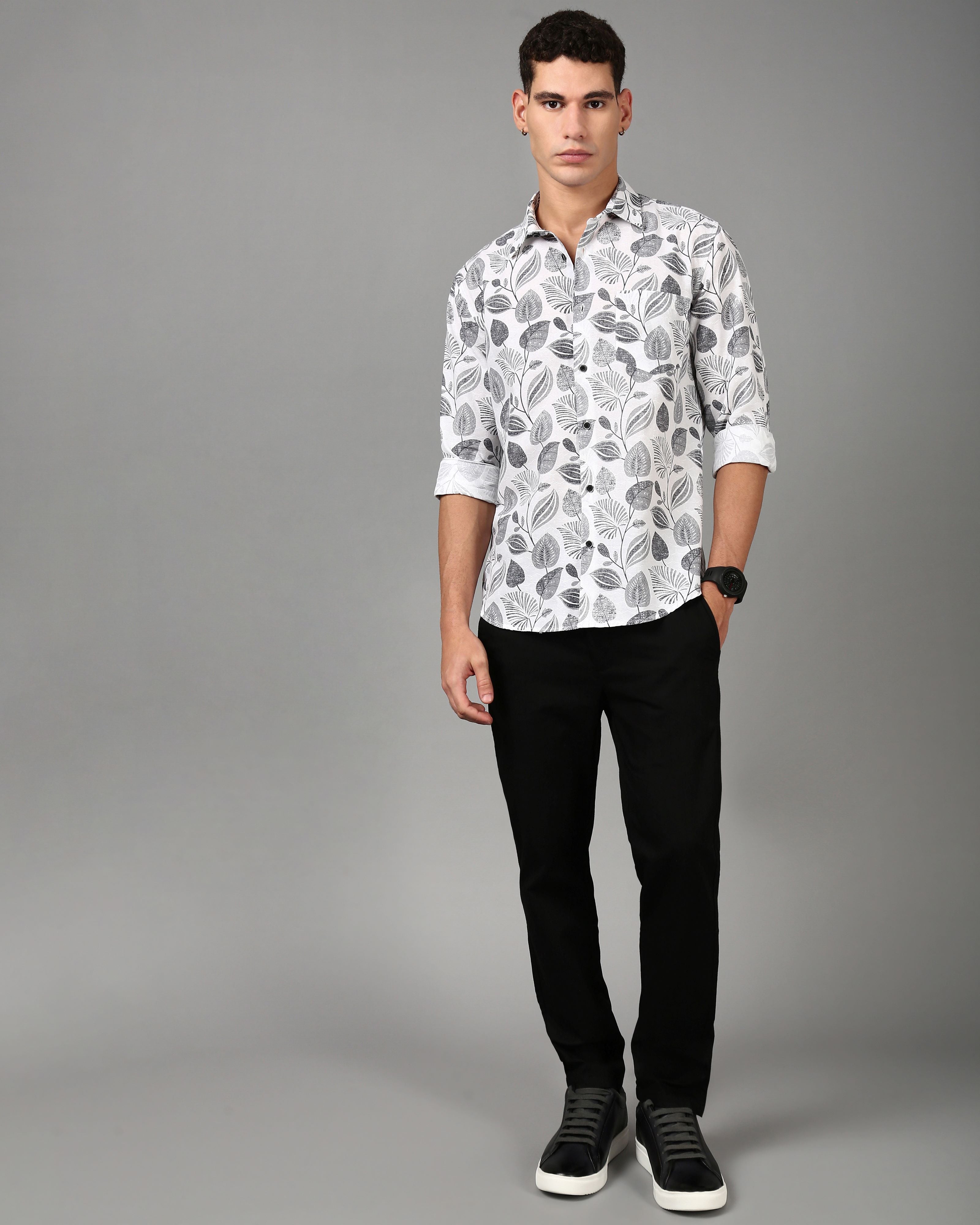 Men White Casual Shirt