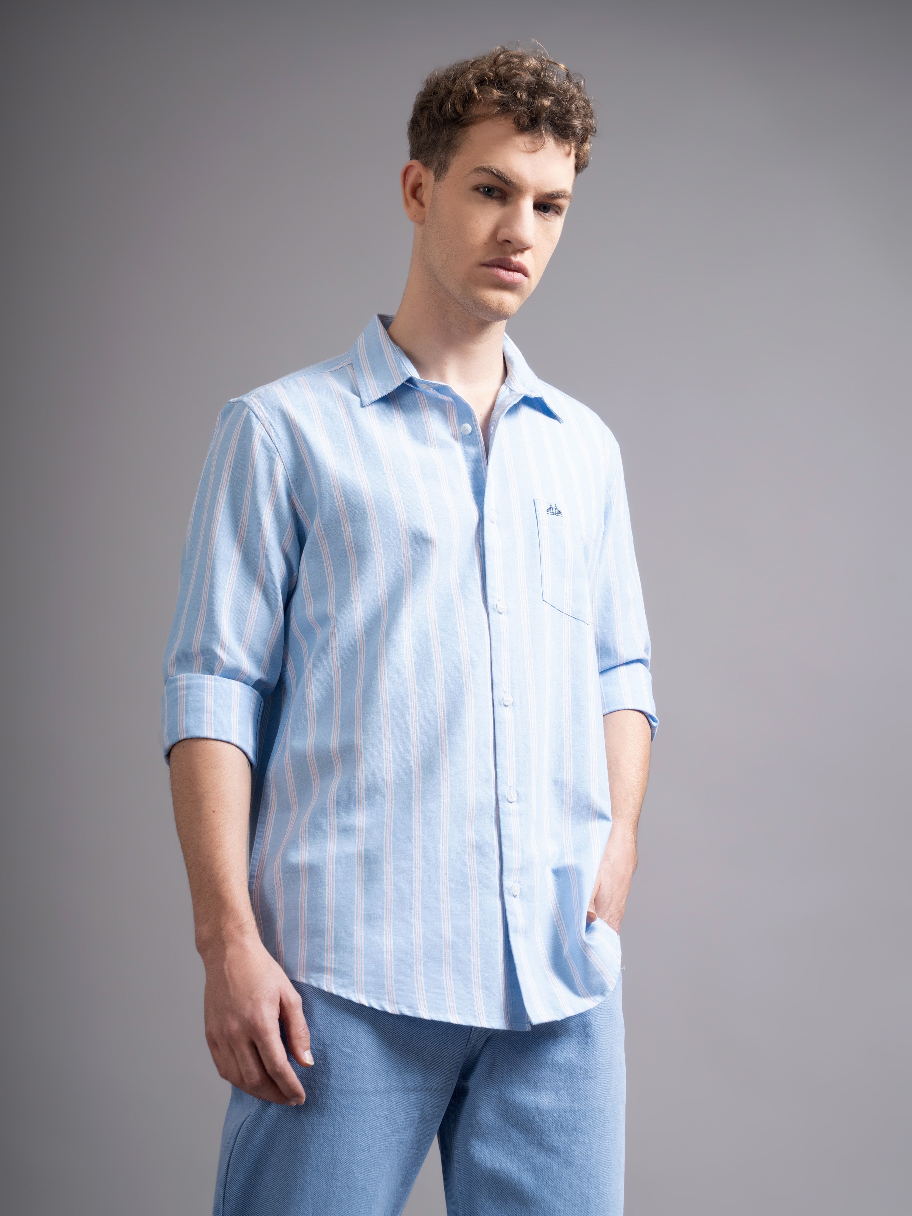 Men Blue Casual Shirt