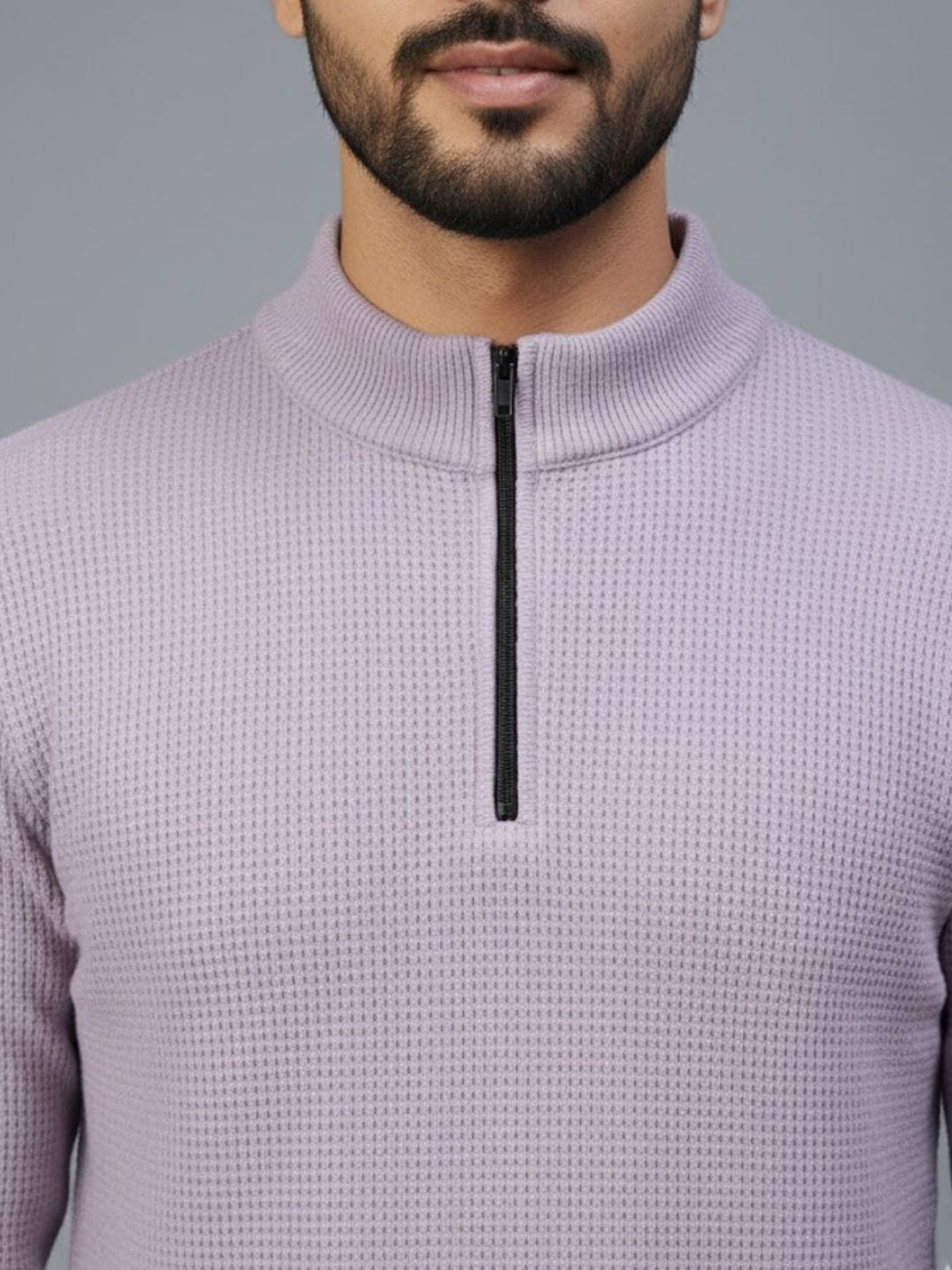 Men Purple Polo Neck T-Shirt