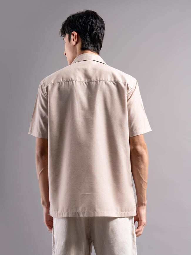 Men Beige Printed Casual Shirt