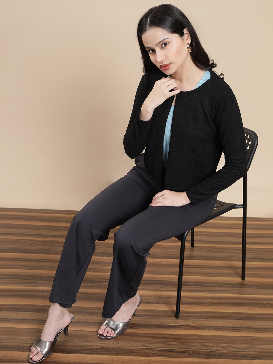 Women Black Casual Top