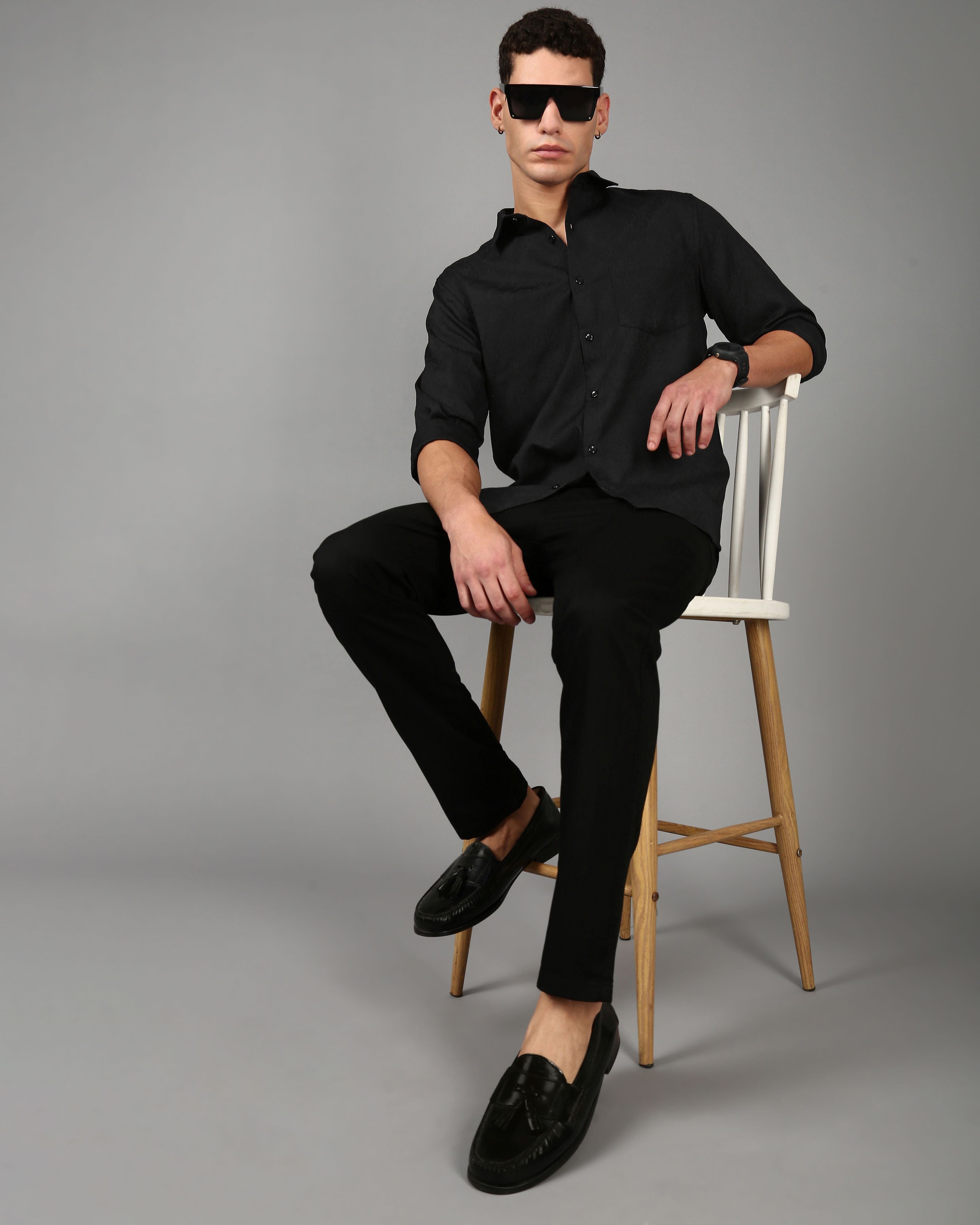 Men Black Casual Shirt