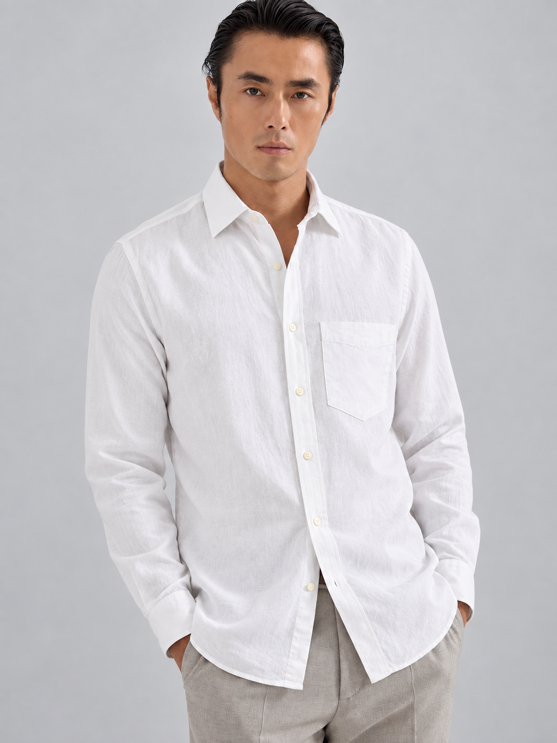Men White Essential Shirt