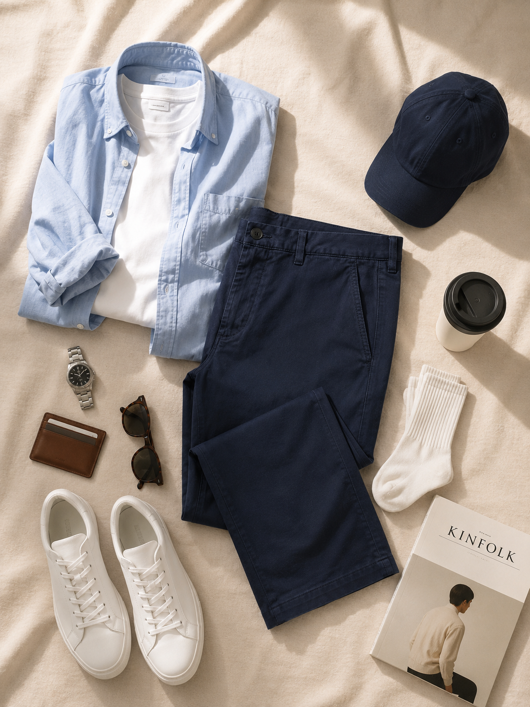 Men Navy Tailored Stretchable Chinos