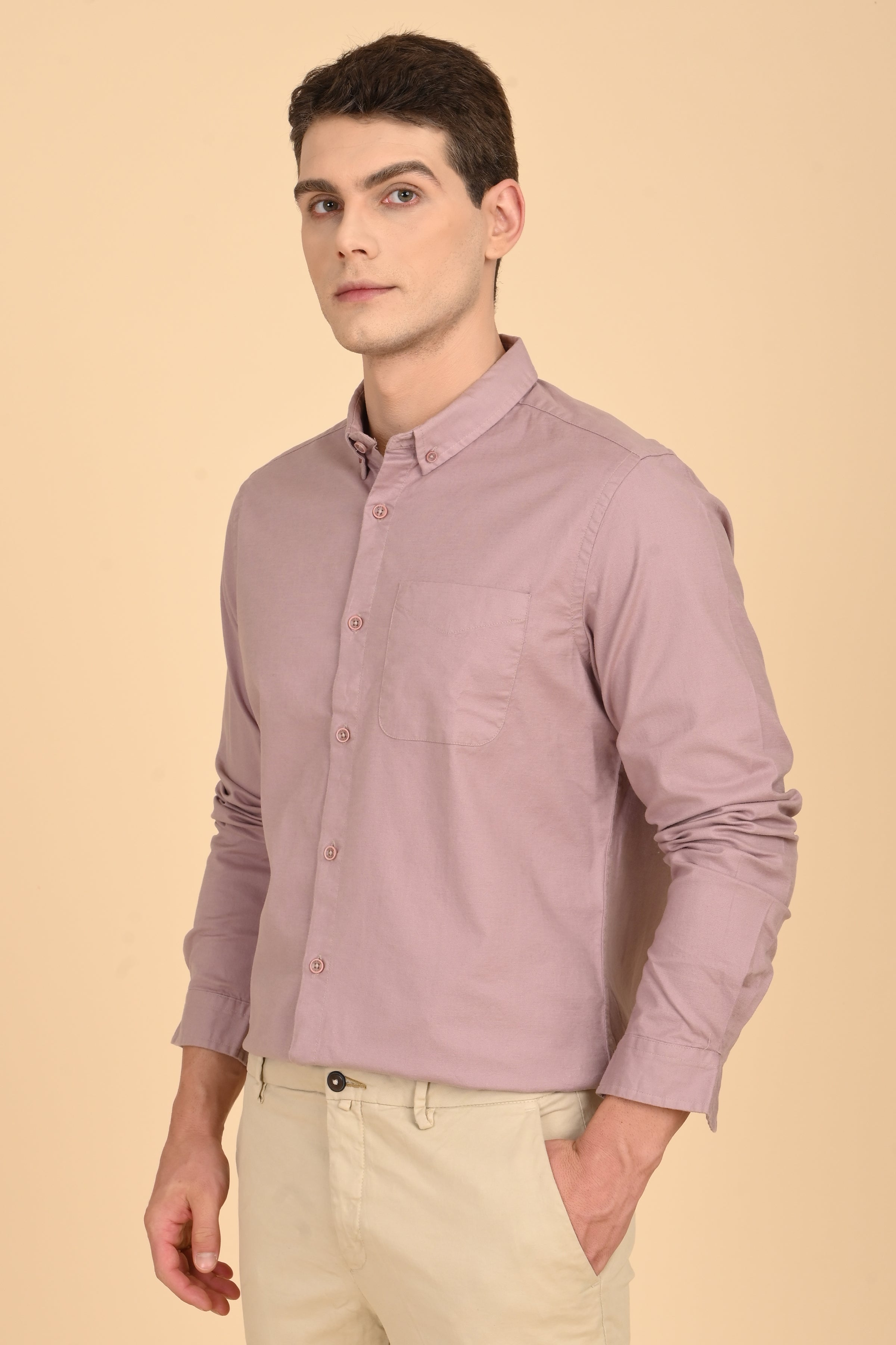 Men Janet Soft Peached Oxford Shirt Dusky Pink
