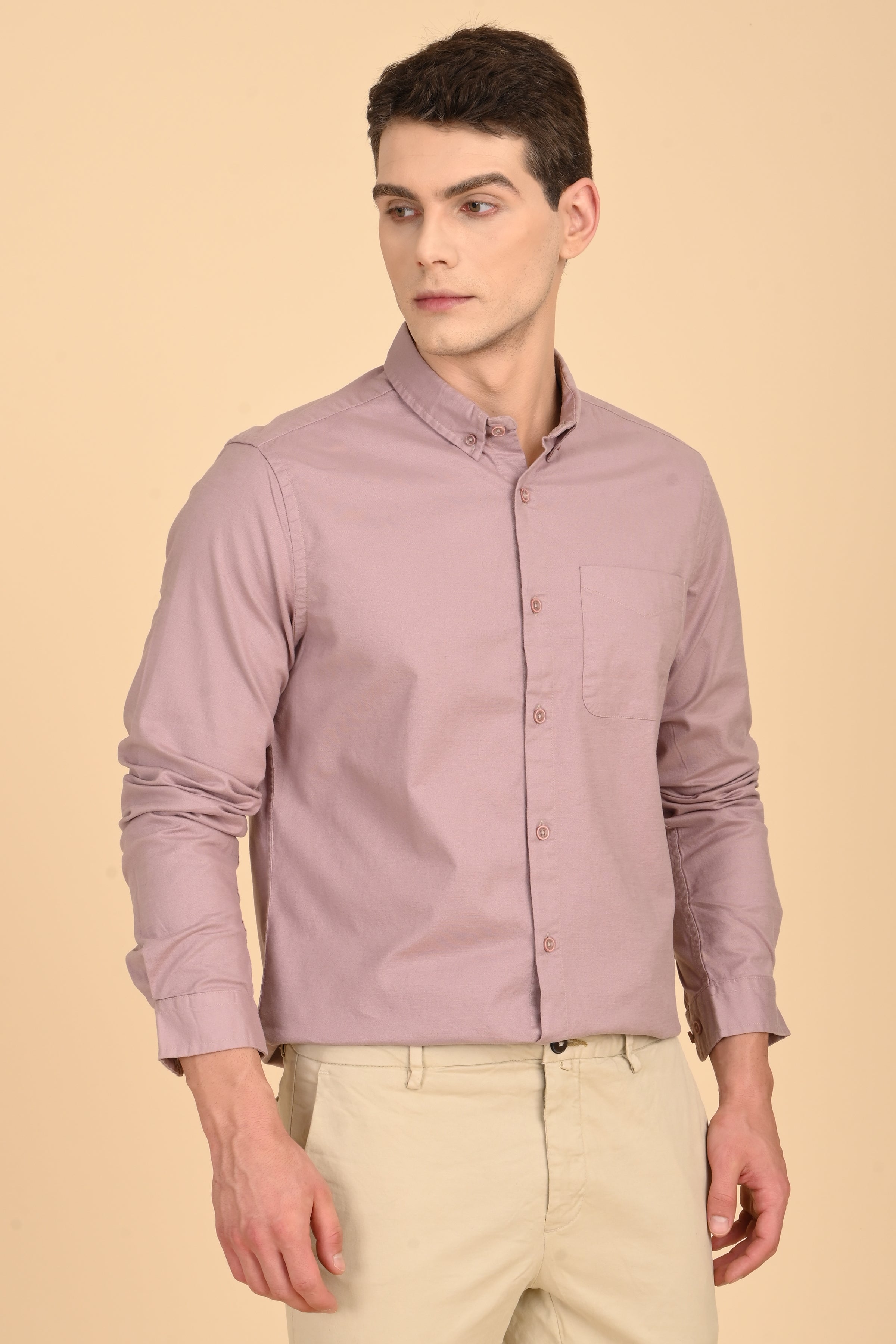Men Janet Soft Peached Oxford Shirt Dusky Pink