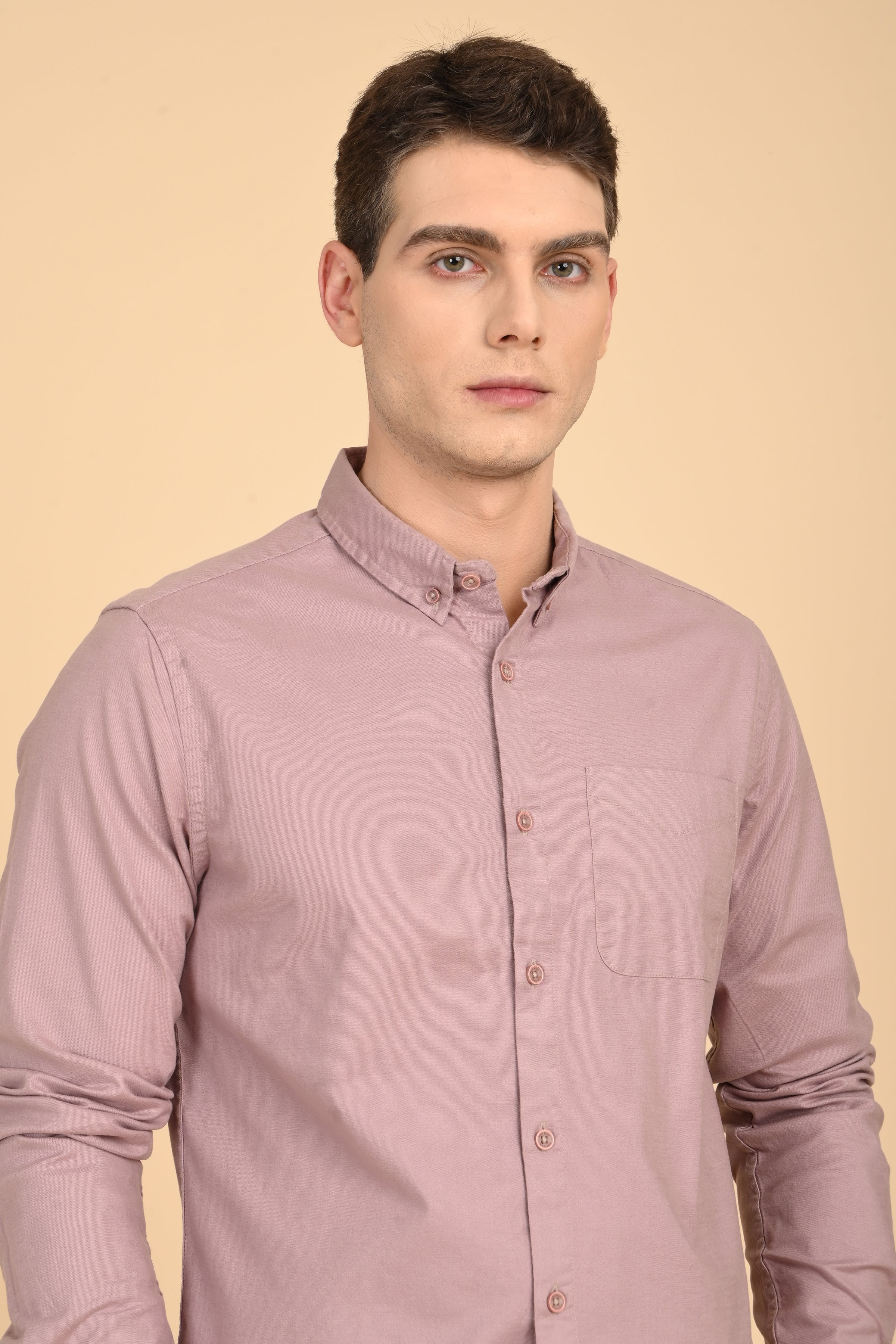 Men Janet Soft Peached Oxford Shirt Dusky Pink