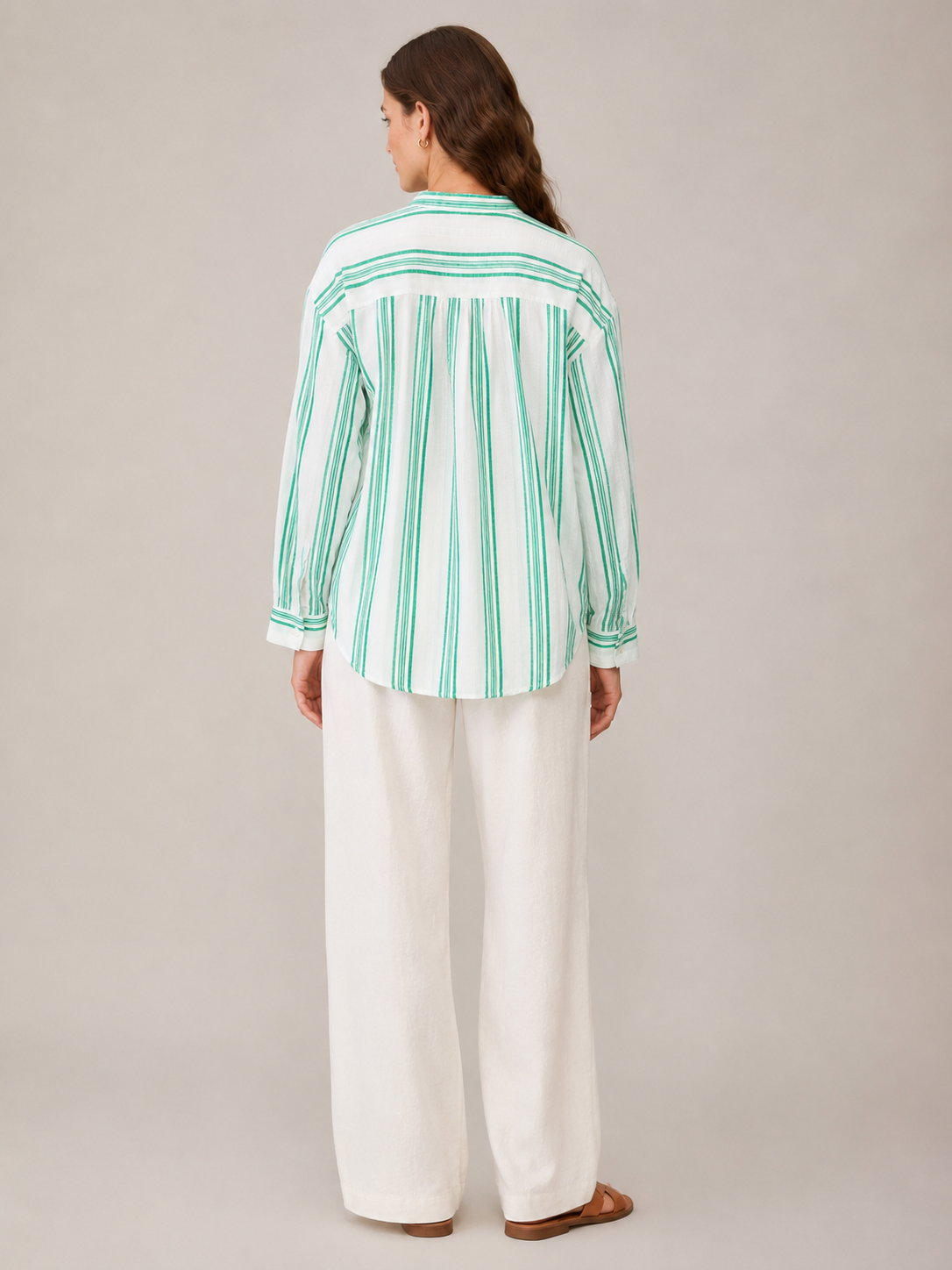 Women Green Horizontal Stripe top