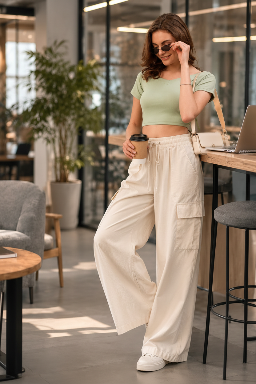 Women Green Off-Shoulder Fitted Top