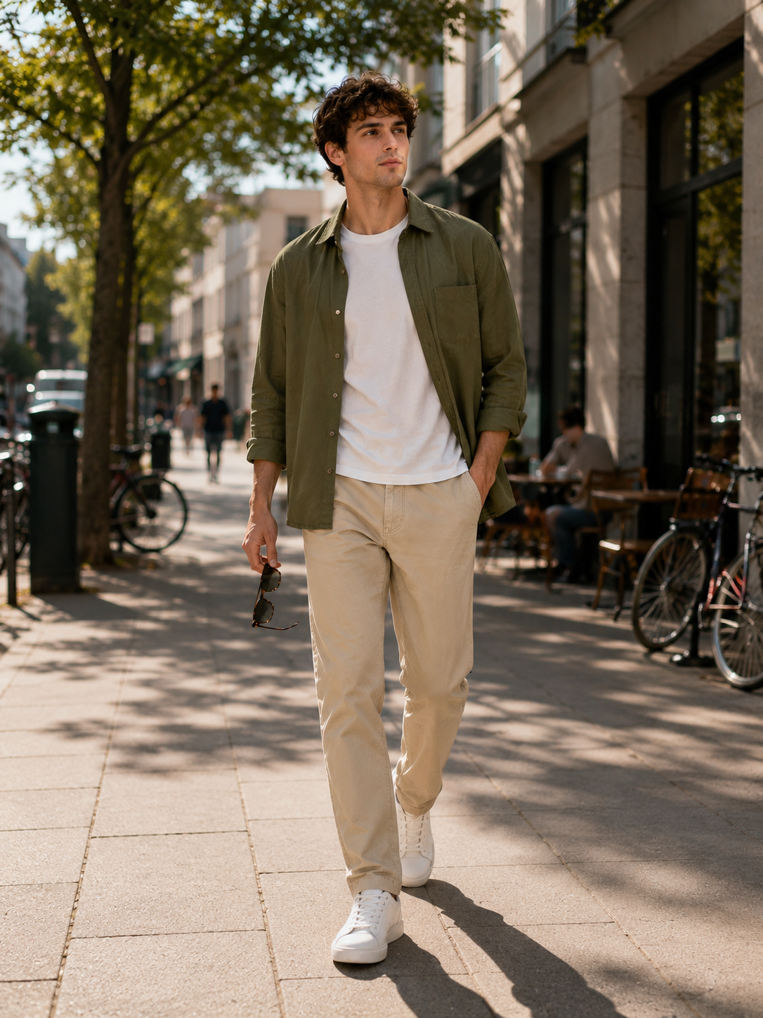 Men Light Beige Tailored Stretchable Chinos