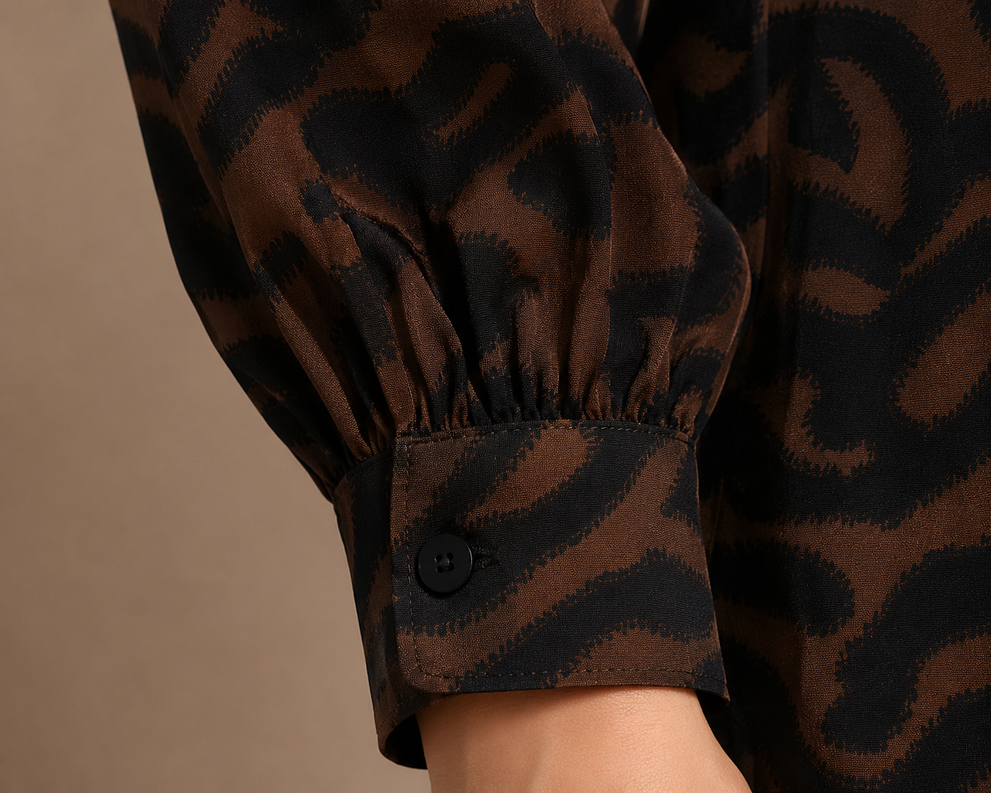 Women Abstract Animal Print V-Neck Top