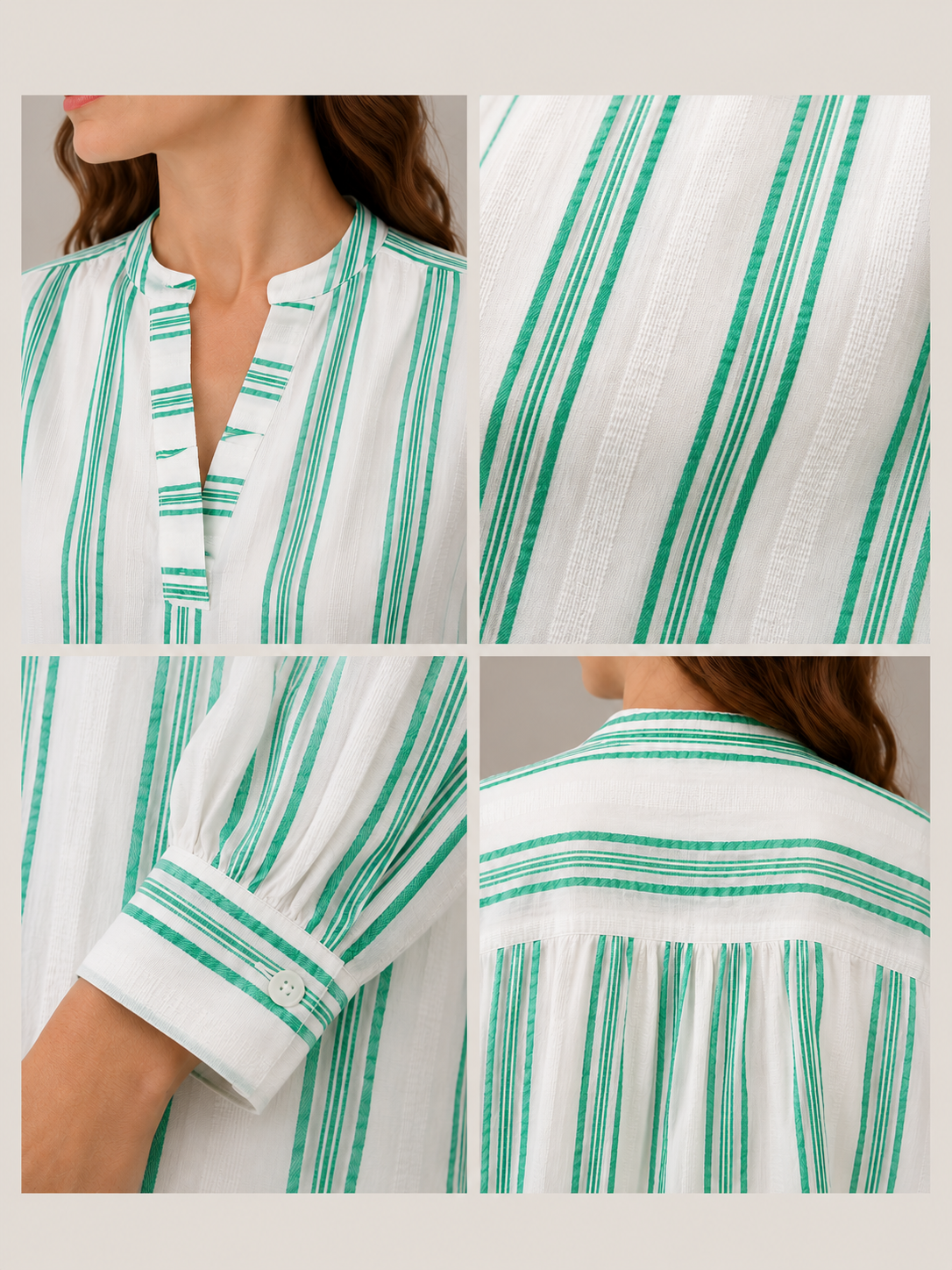 Women Green Horizontal Stripe top
