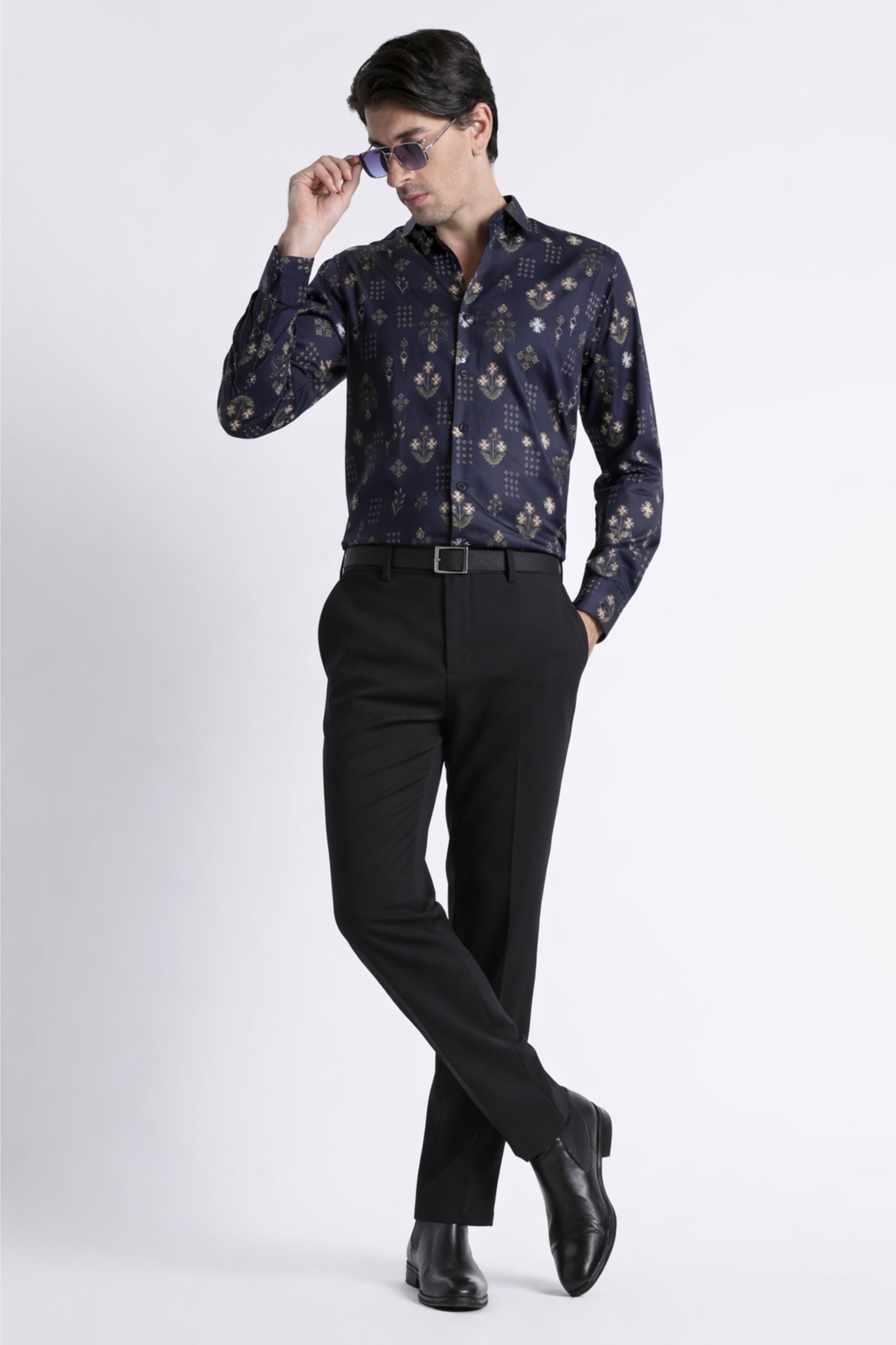 Men Refined Floral Digital Print Shirt