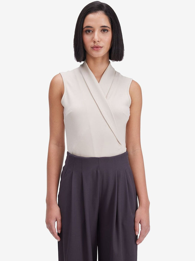Women Cream Sleeveless Top