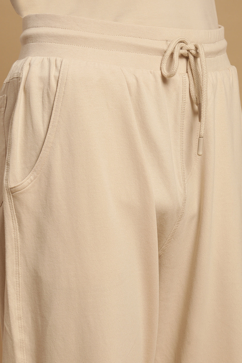 Men Beige French Terry Jogger