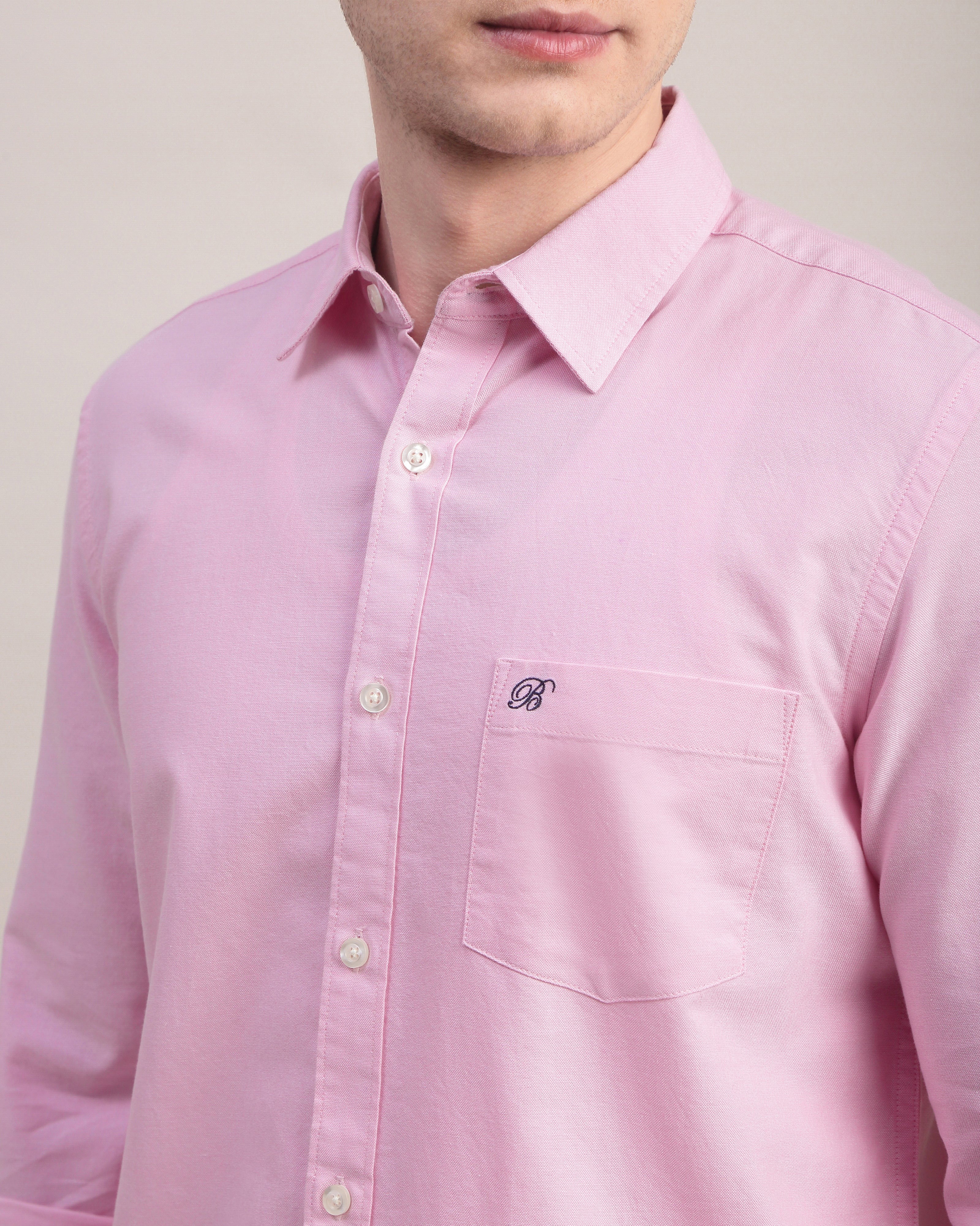 Men Pink Oxford Shirt