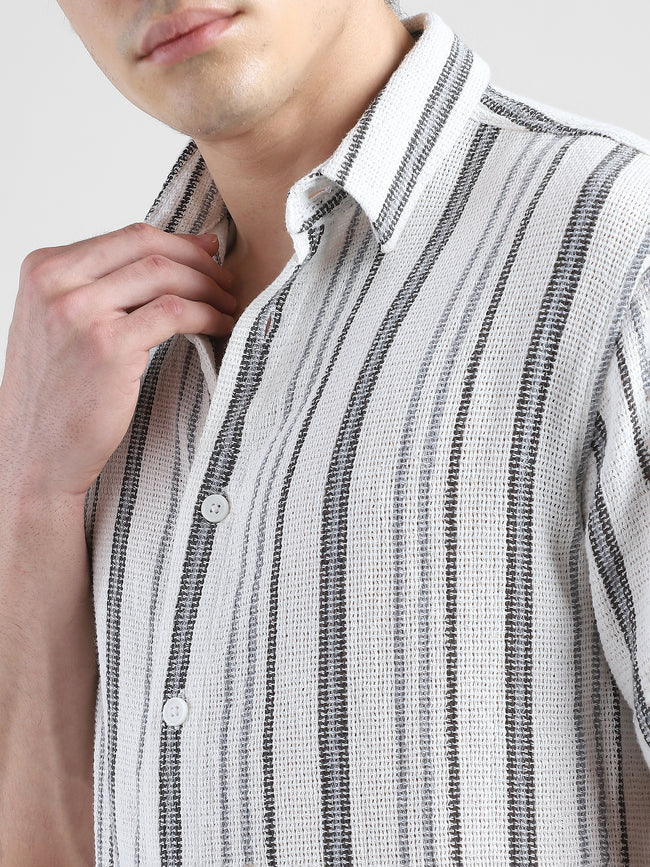 Men Striped Textured Shirt