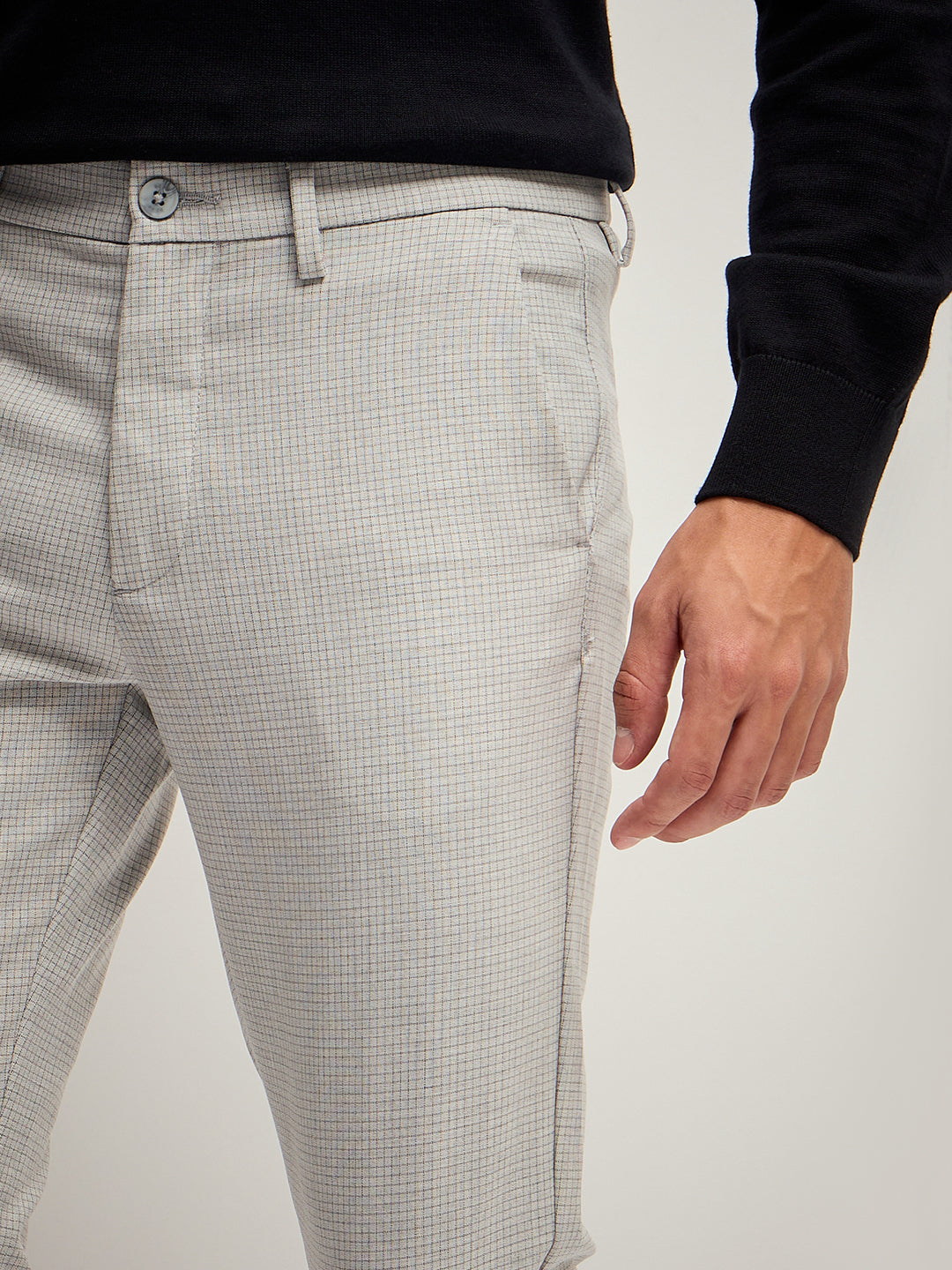Men Grey 4 Way Stretch Formal Trouser
