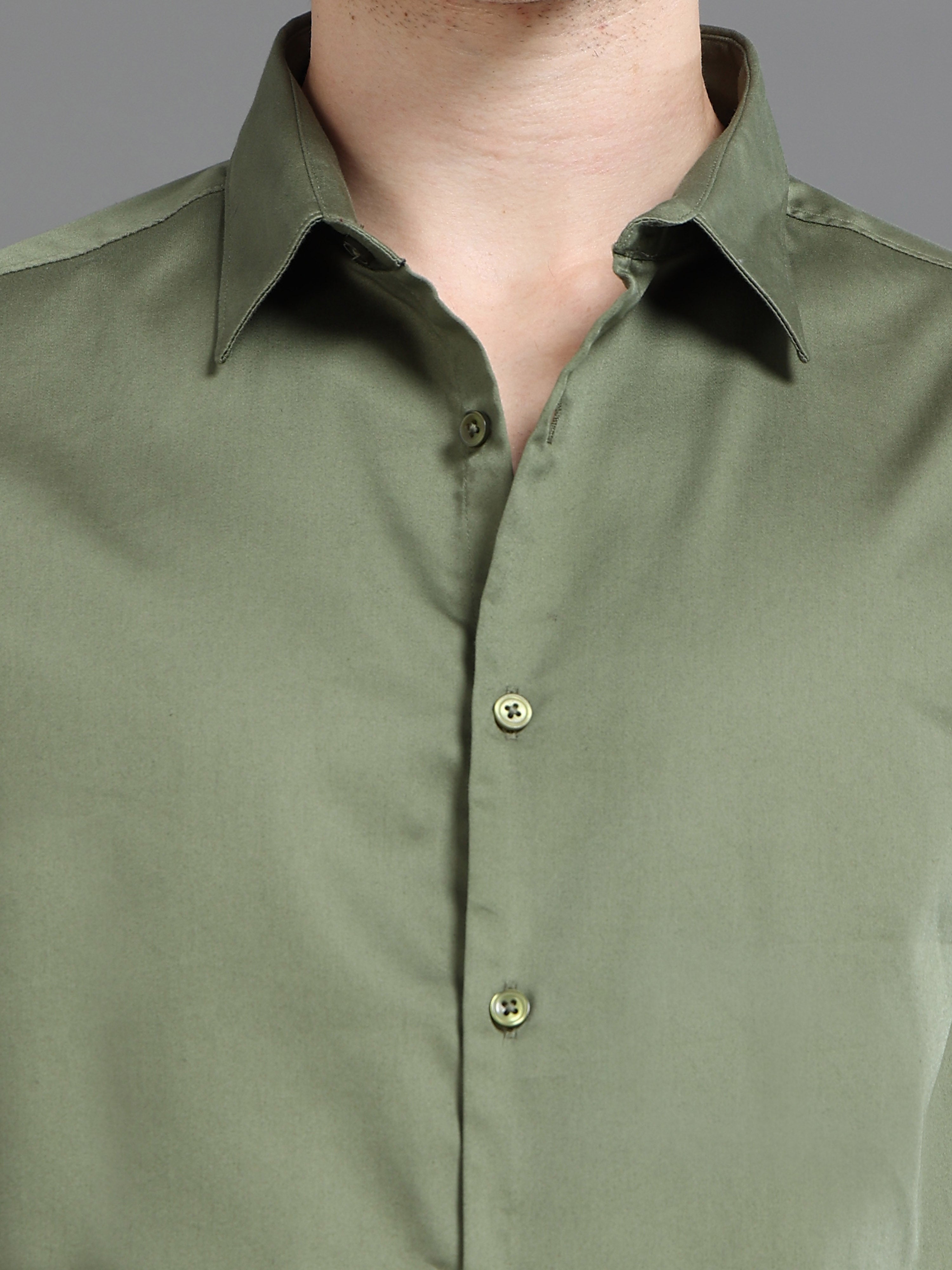 Men Green Satin Shirt