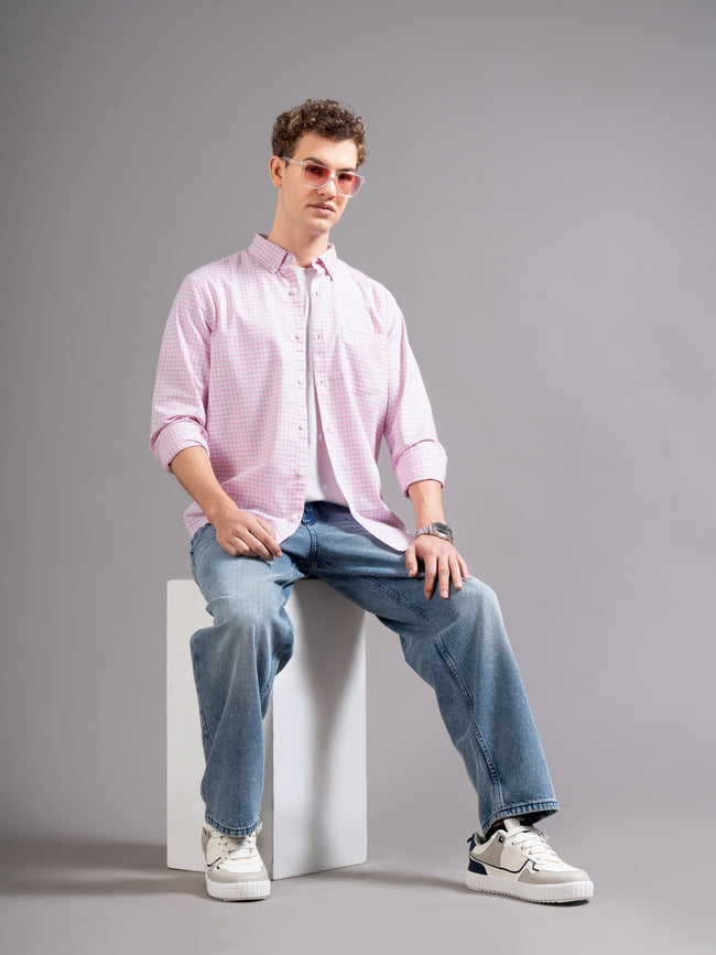 Men Pink Oxford Shirt