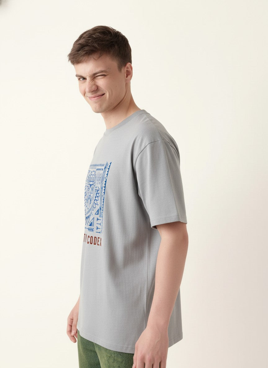 Men Oversized Cotton Tribal T-Shirt