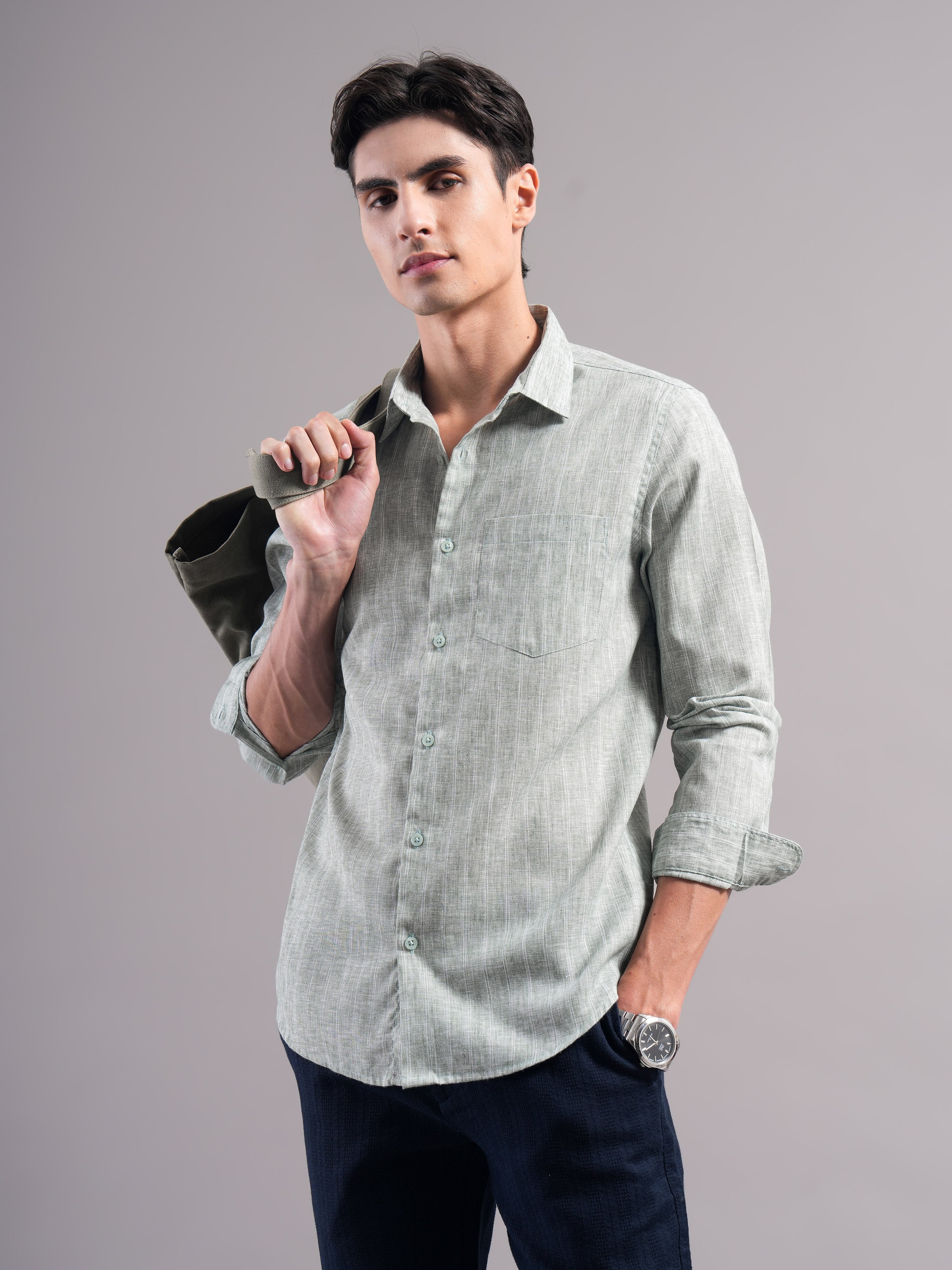Men Polycotton Striped Shirts