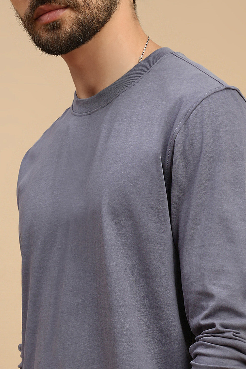 Men Blue Crew Neck T-Shirt