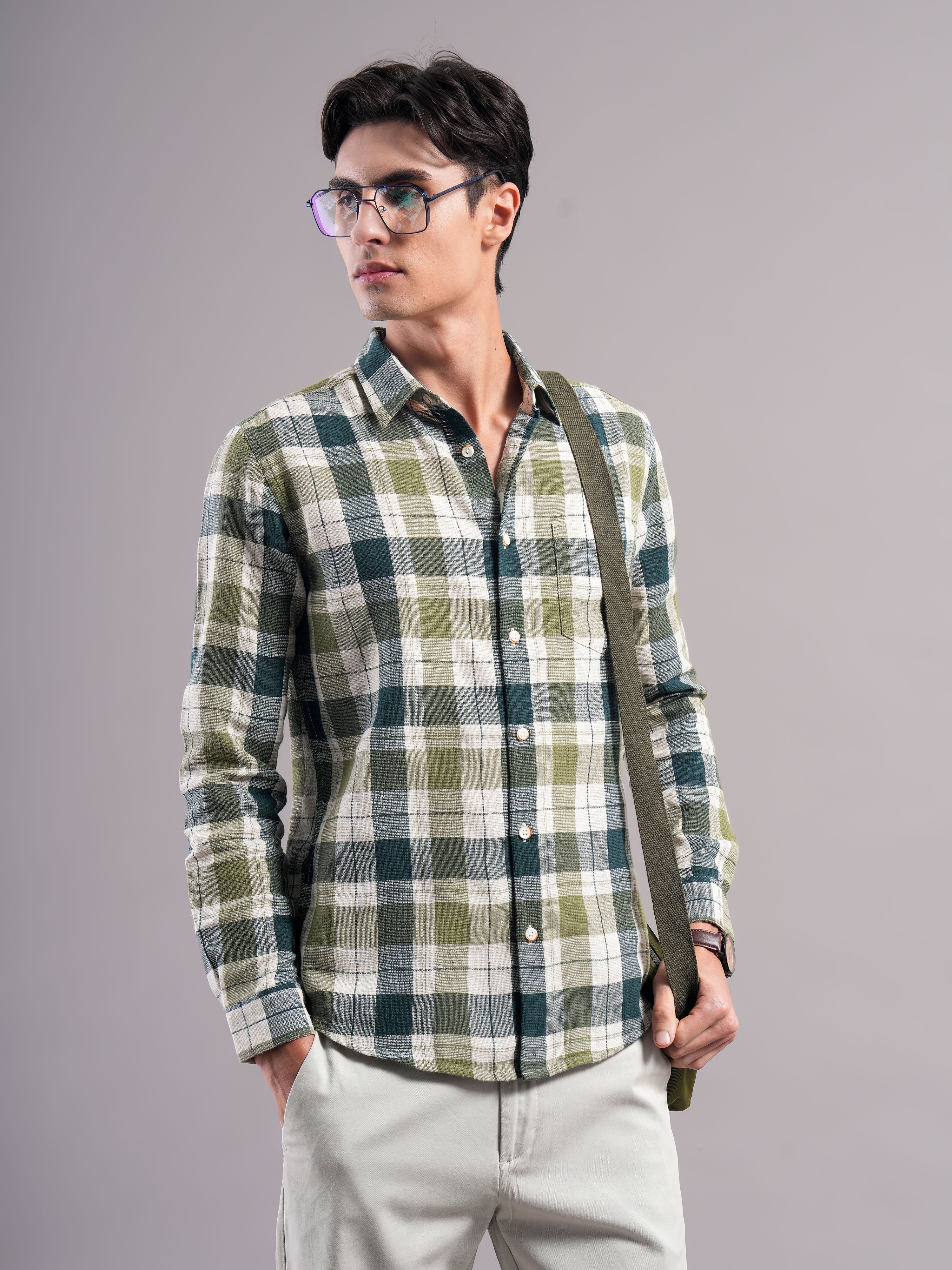 Men Cotton Checked Shirts