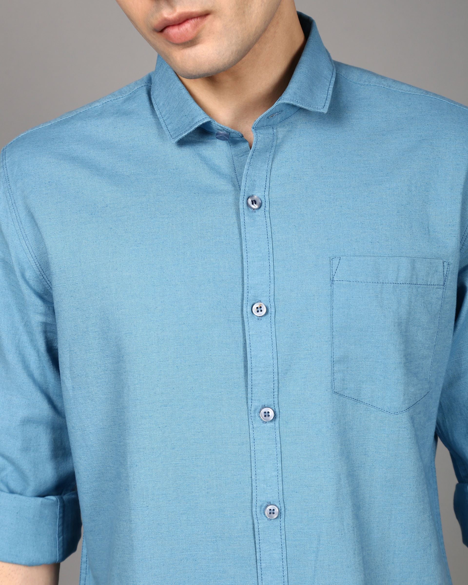 Men Blue Slim Fit Shirt