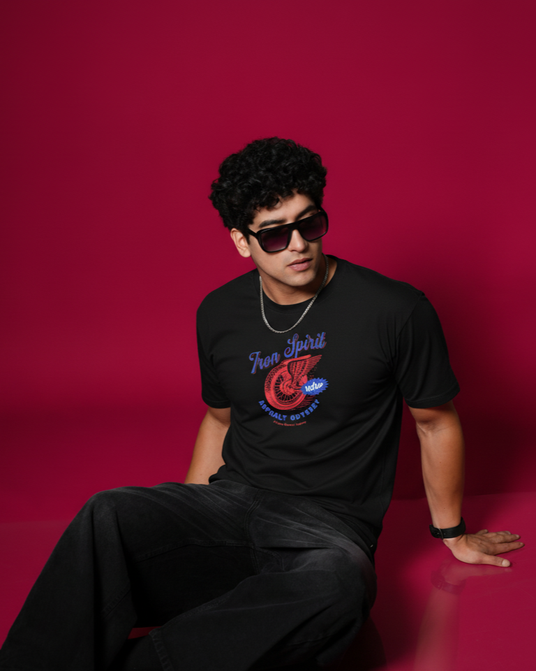 Men Round Neck Cotton T-Shirt