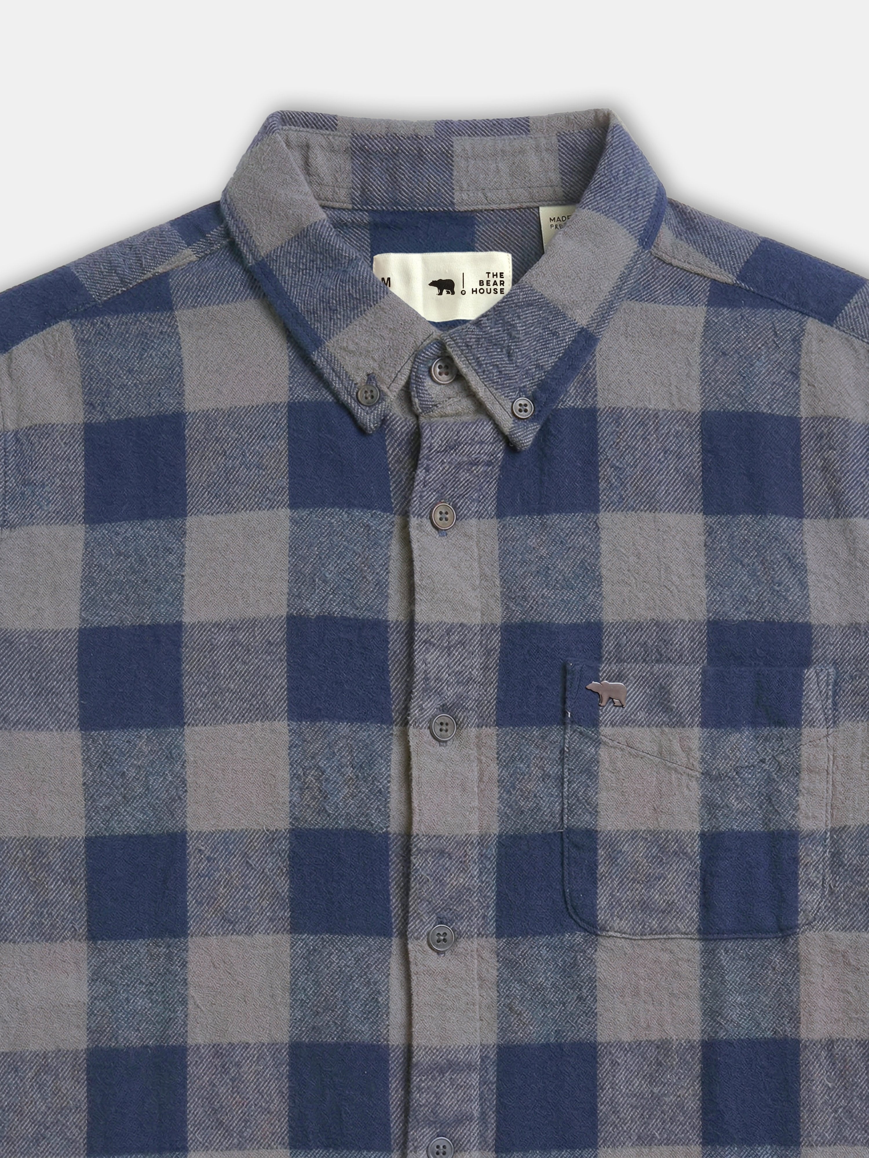 Men Blue Cotton Checked Shirt