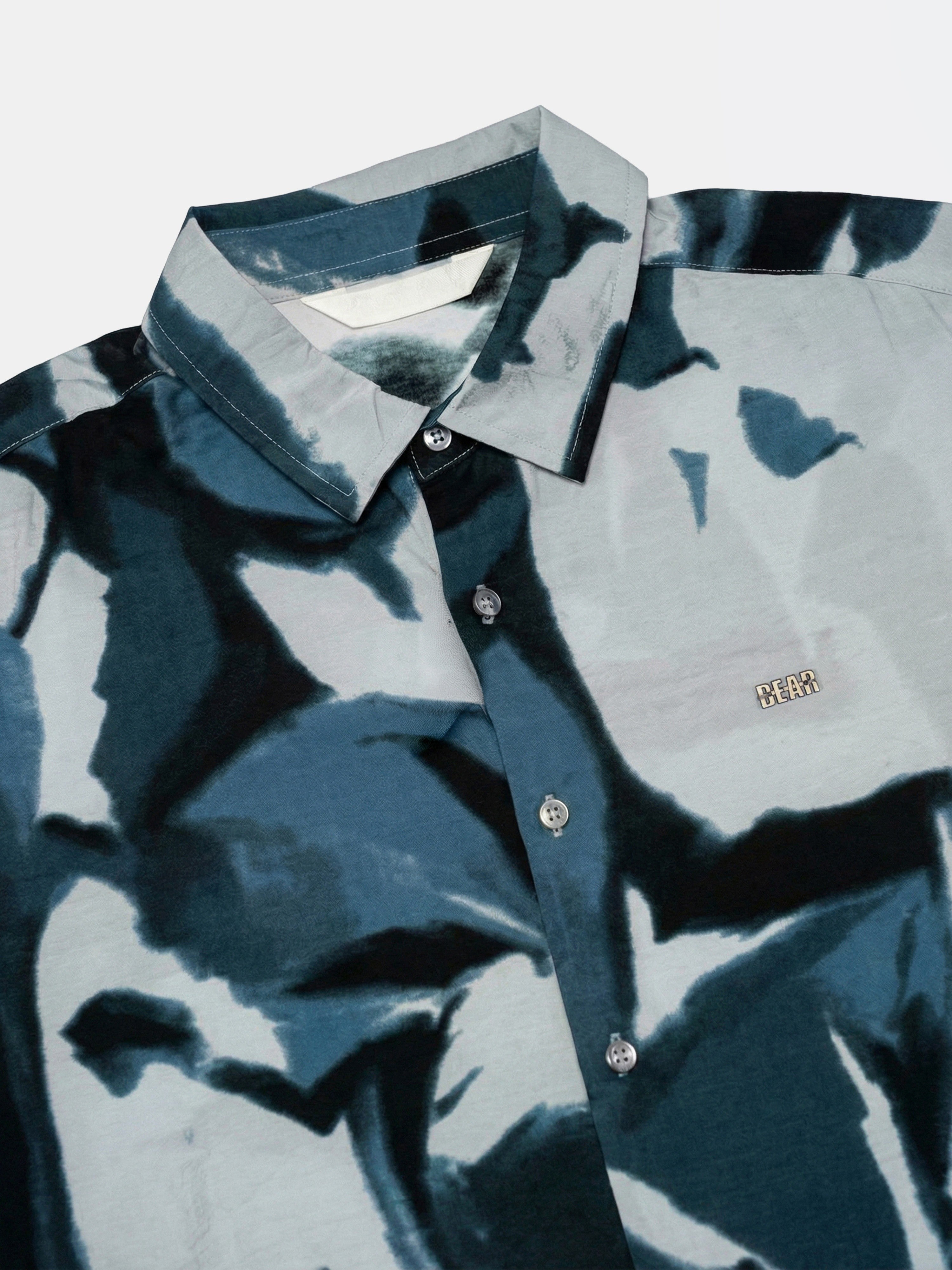 Men Blue Nylon Printed Shirt
