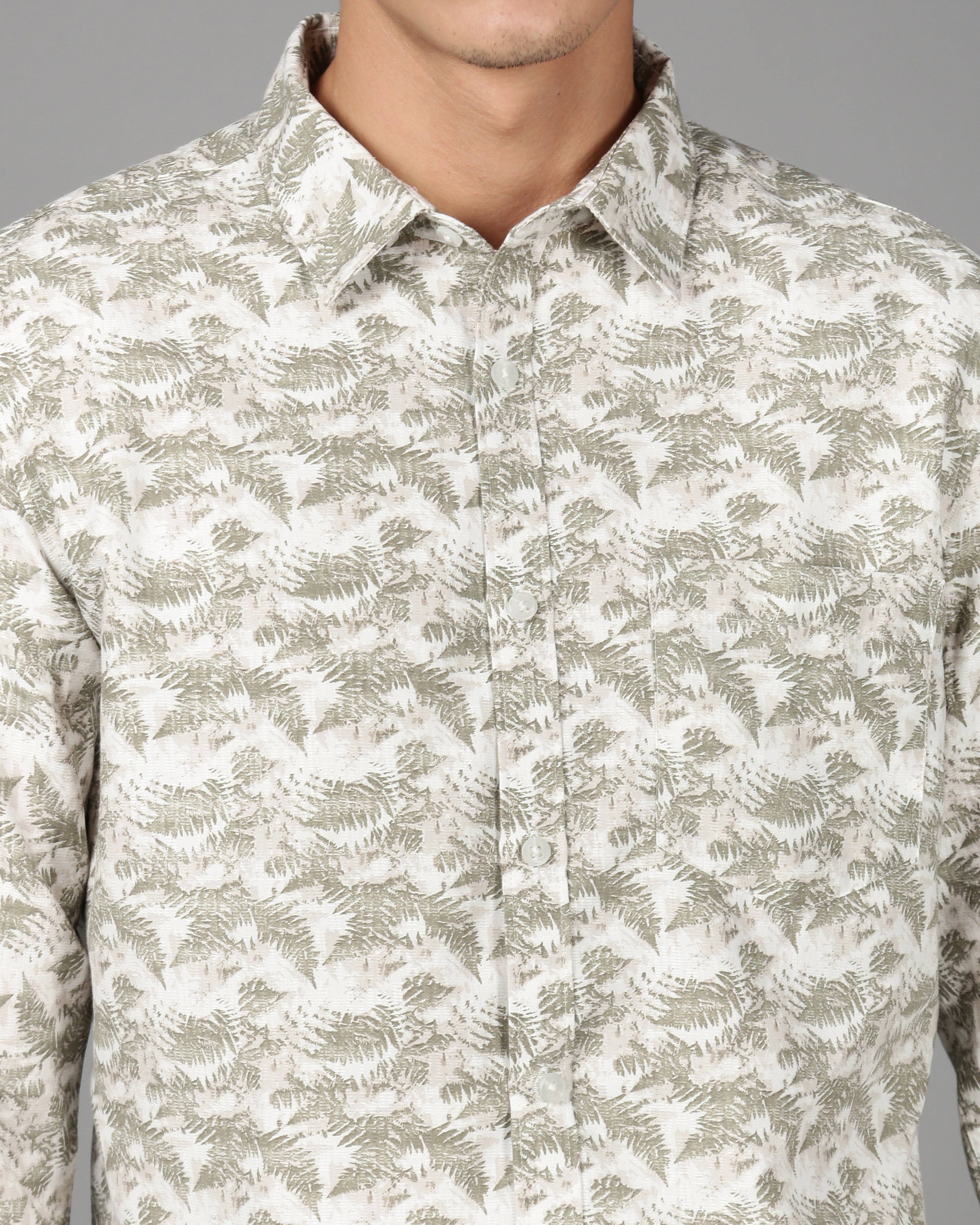 Men Green Printed Shirt