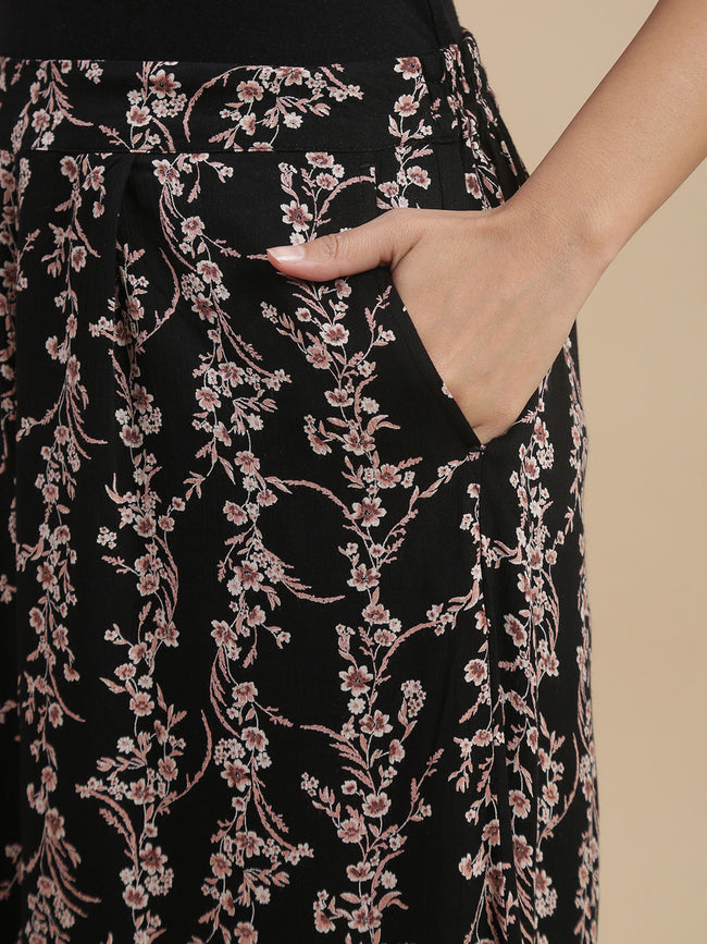 Women Black Casual Culottes