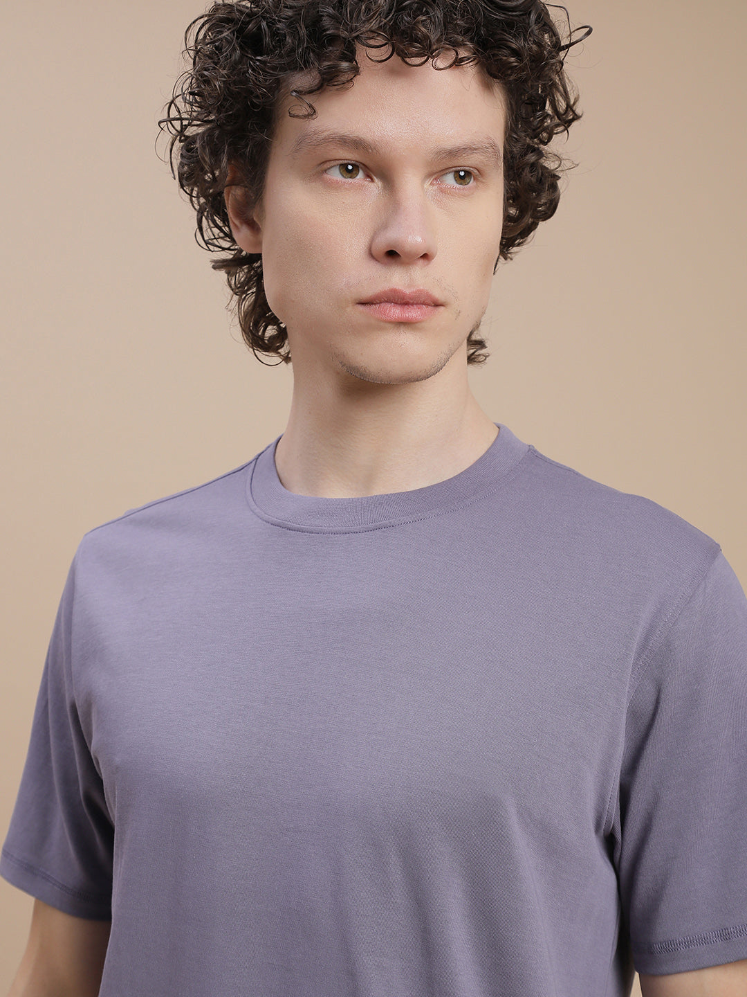 Men Blue Crew Neck T-Shirt
