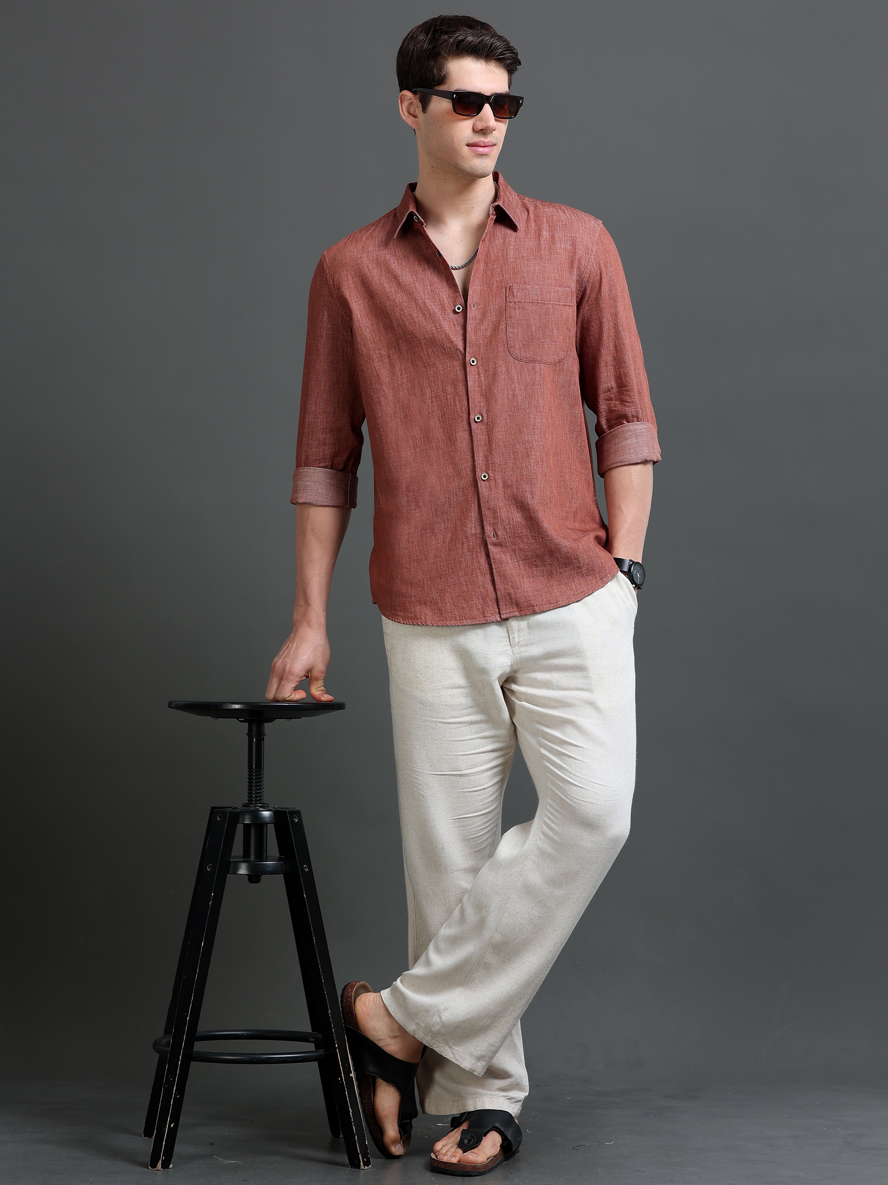 Men Brown Rupo Rainy Shirt