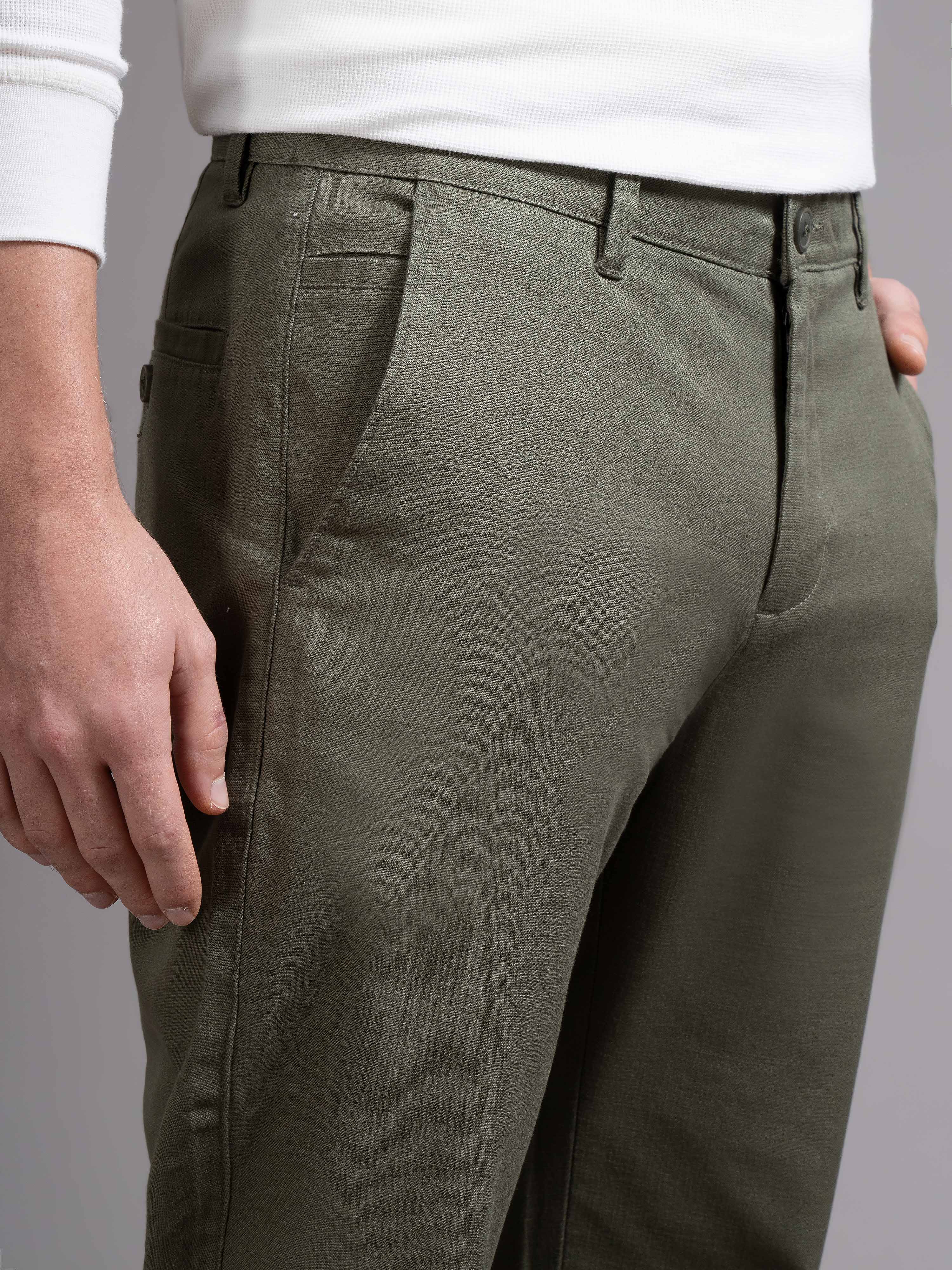 Men Olive Smart Slim Fit Chinos