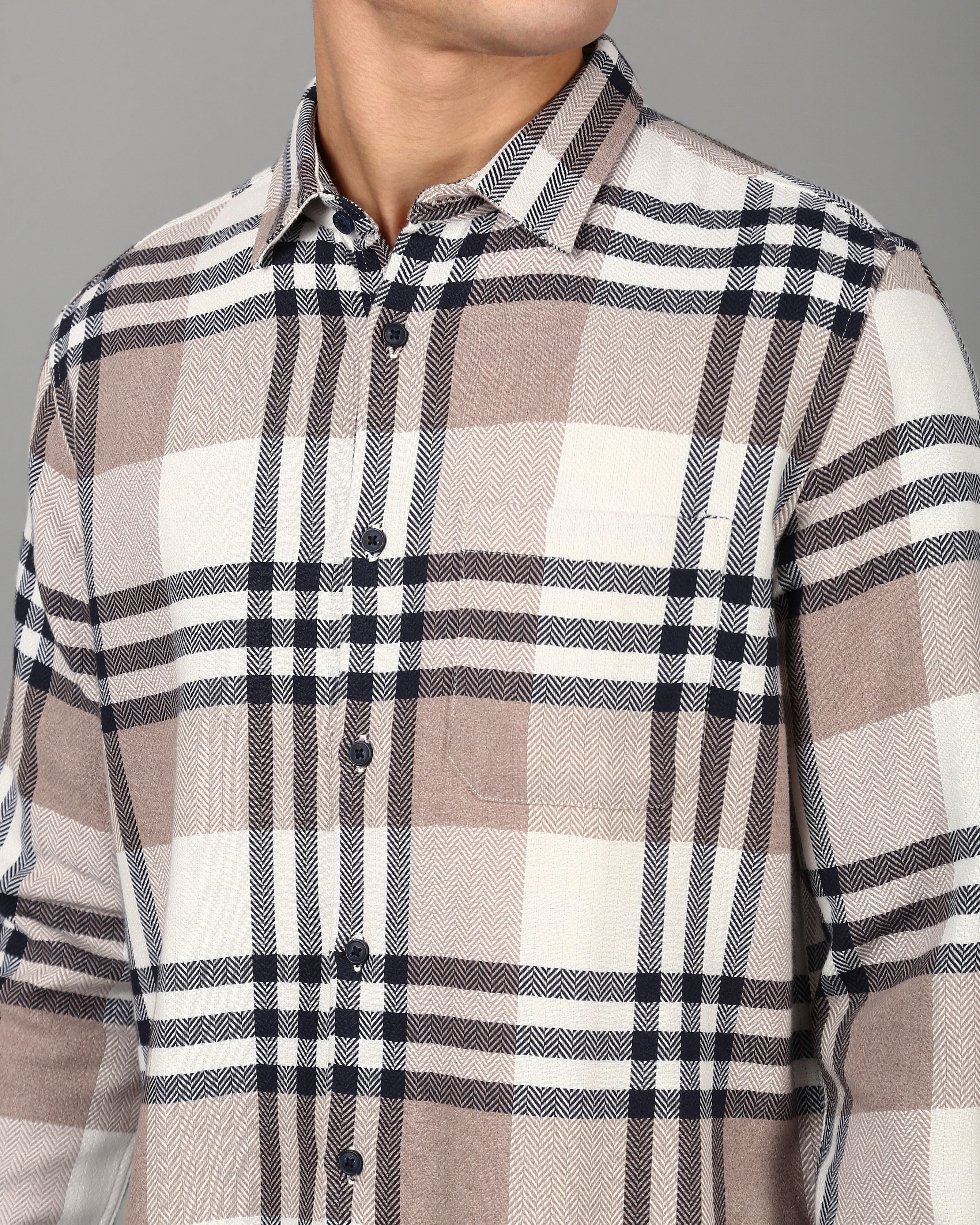 Men Beige Casual Shirt