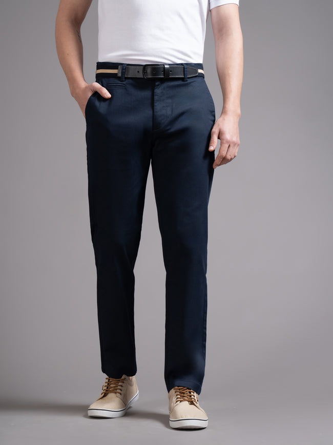 Men Blue Smart Slim Fit Chinos