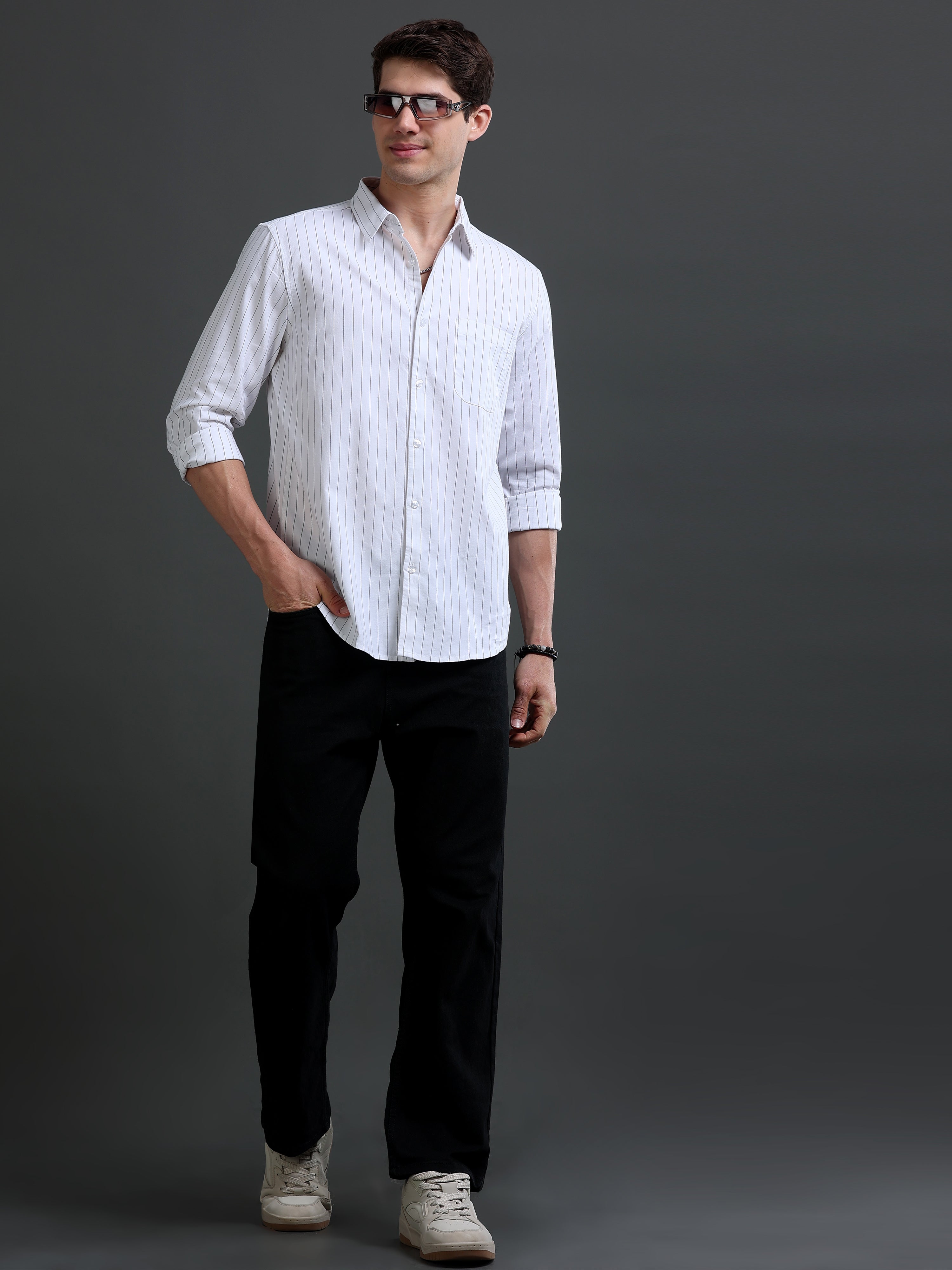 Men White Oxford Shirt