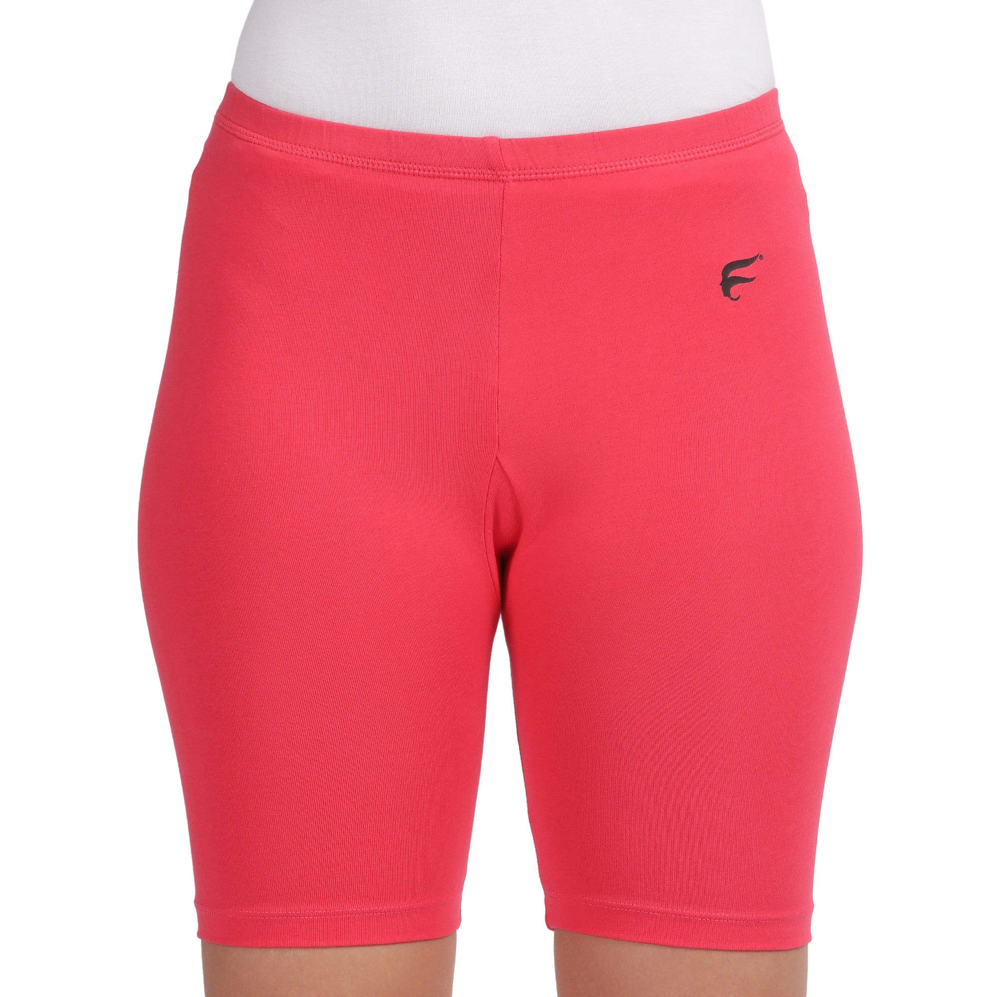 Women Pink Thigh Length Cycling Shorts